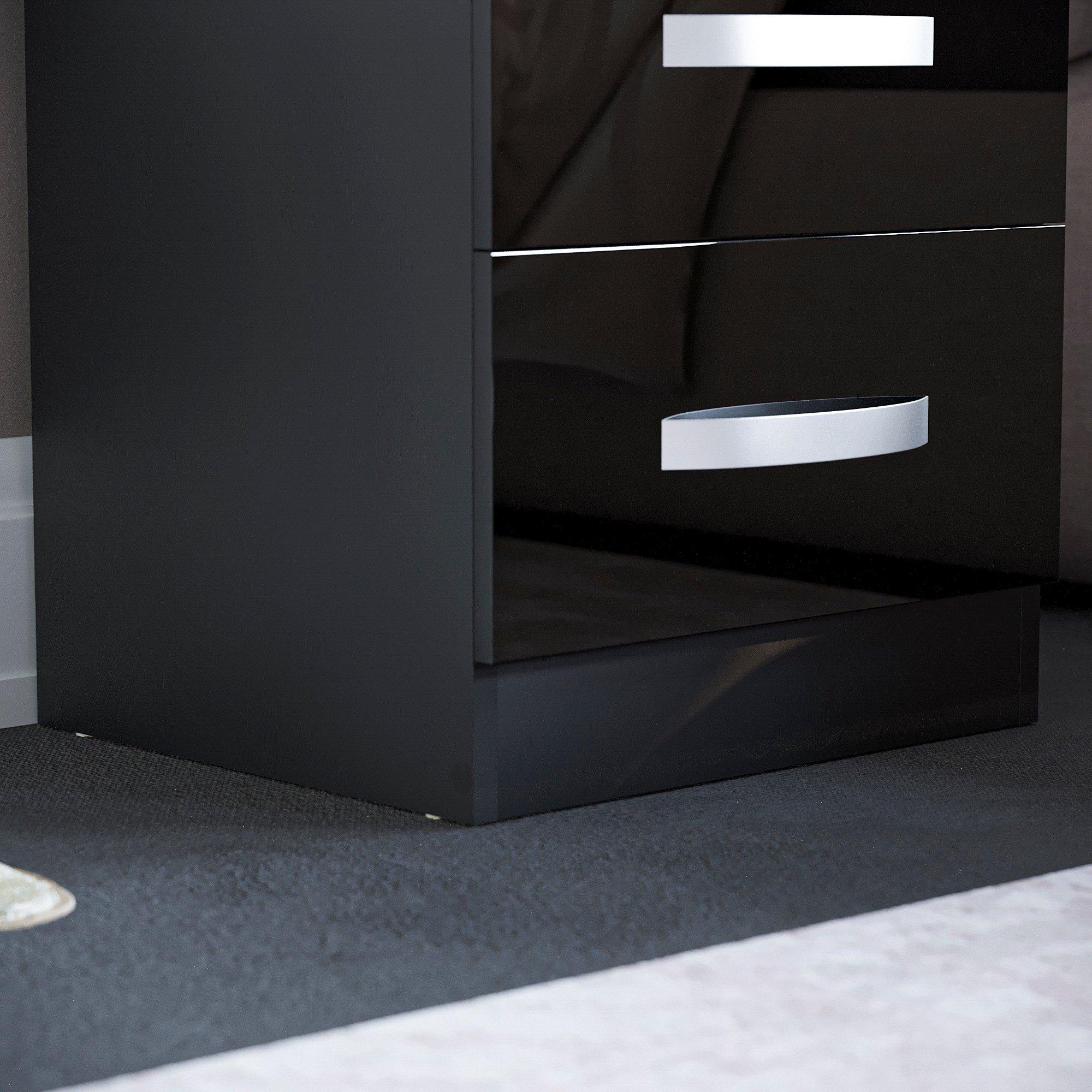 Black - Lassic - Vida Designs Hulio 2 Drawer Bedside Cabinet - 5