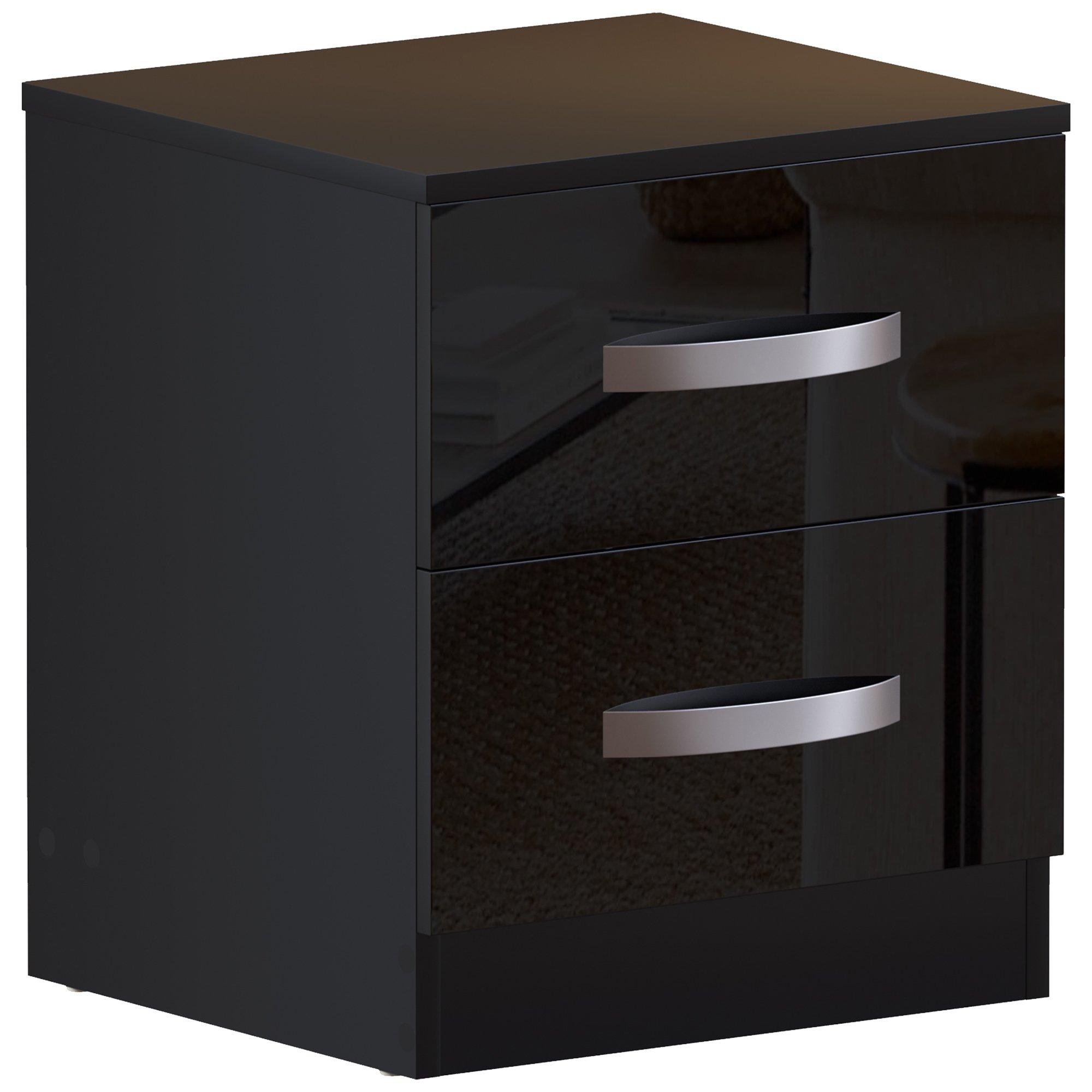 Black - Lassic - Vida Designs Hulio 2 Drawer Bedside Cabinet - 10
