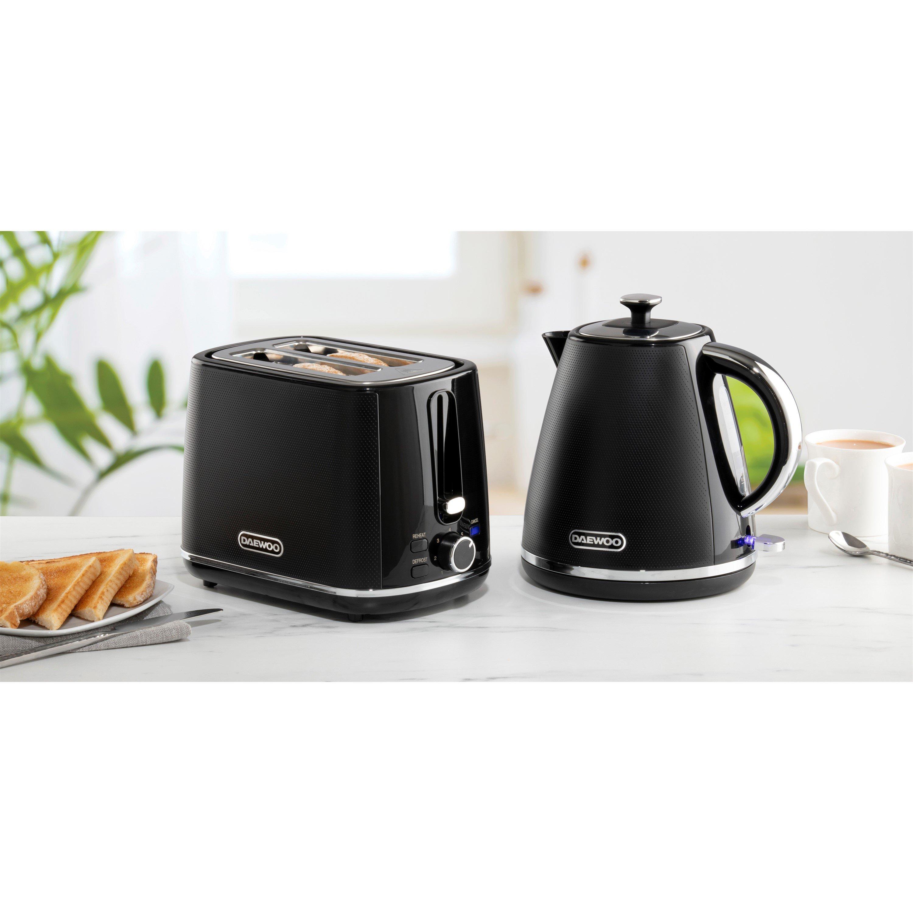 Black - Daewoo Electricals - STIRLING 1.7L 3KW PYRAMID KETTLE BLACK - 5