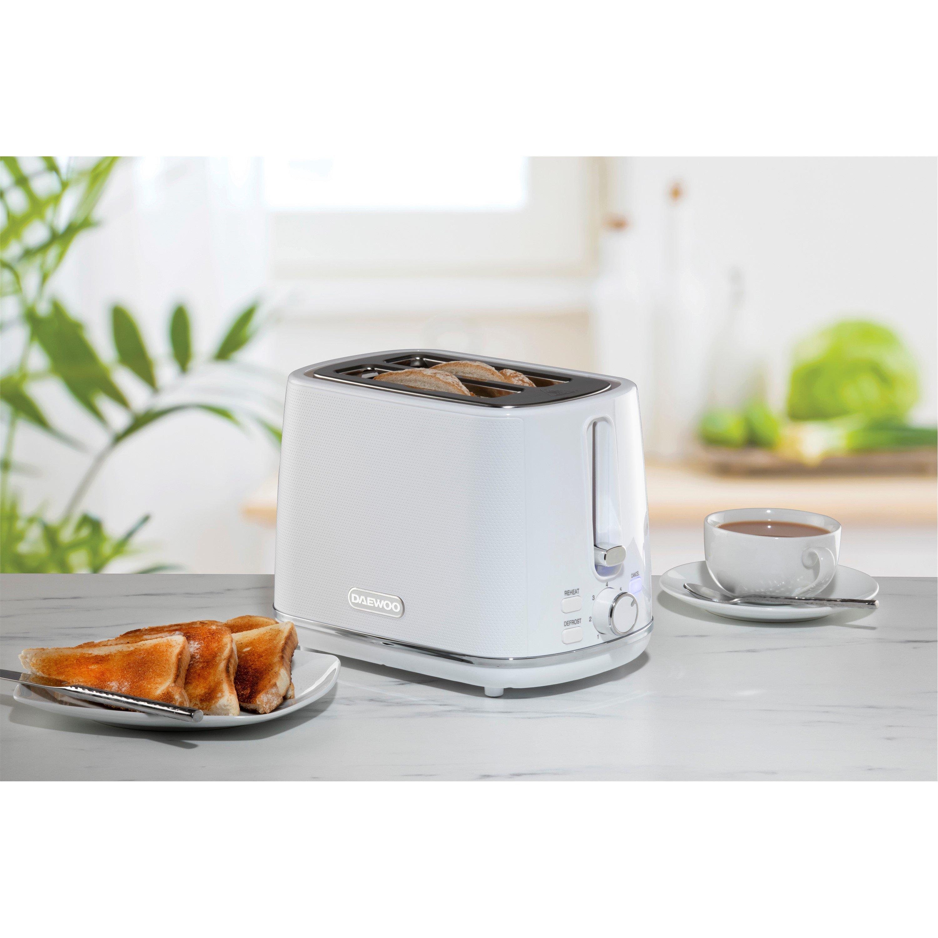 White - Daewoo Electricals - STIRLING 2 SLICE TOASTER WHITE - 2