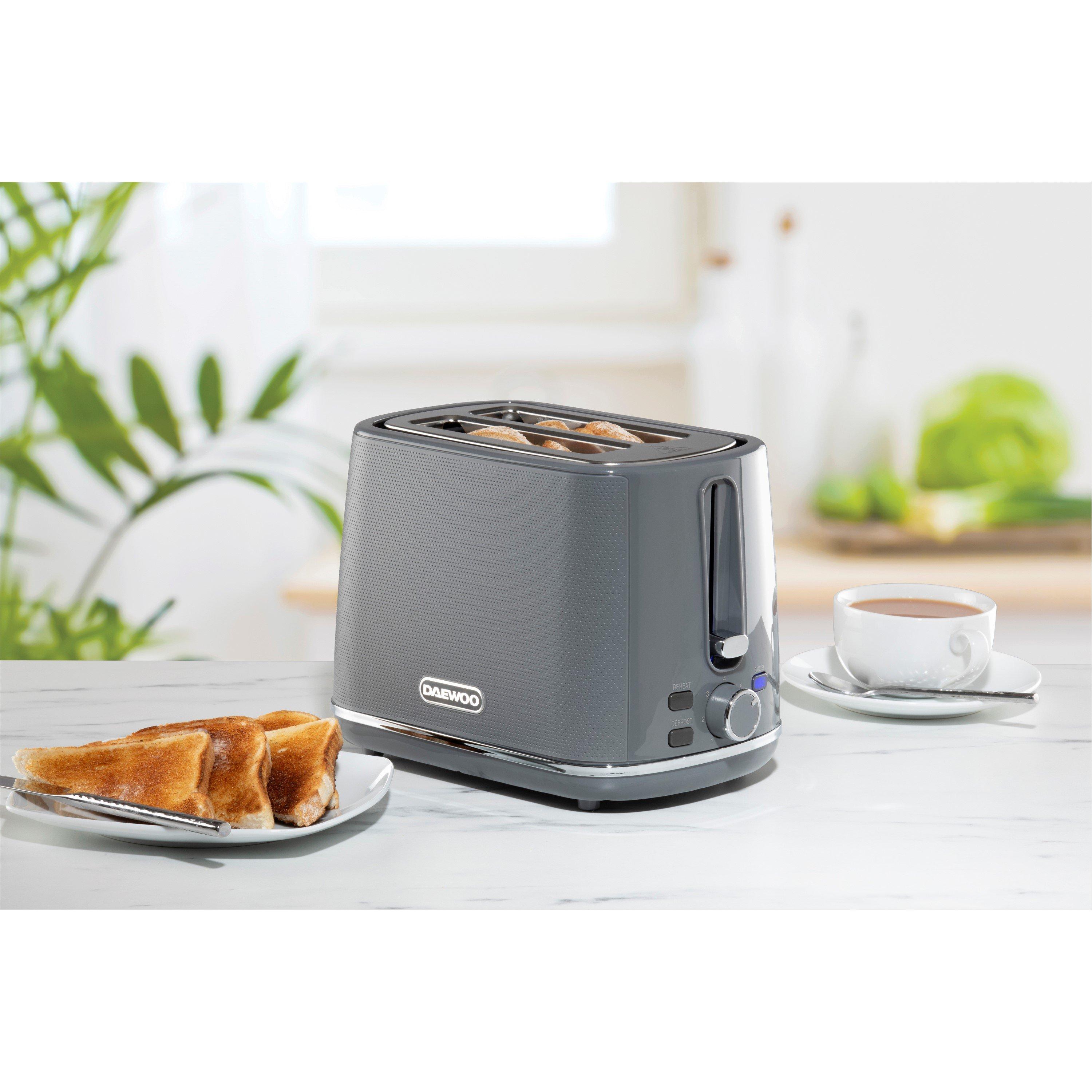 Grey - Daewoo Electricals - STIRLING 2 SLICE TOASTER GREY - 2
