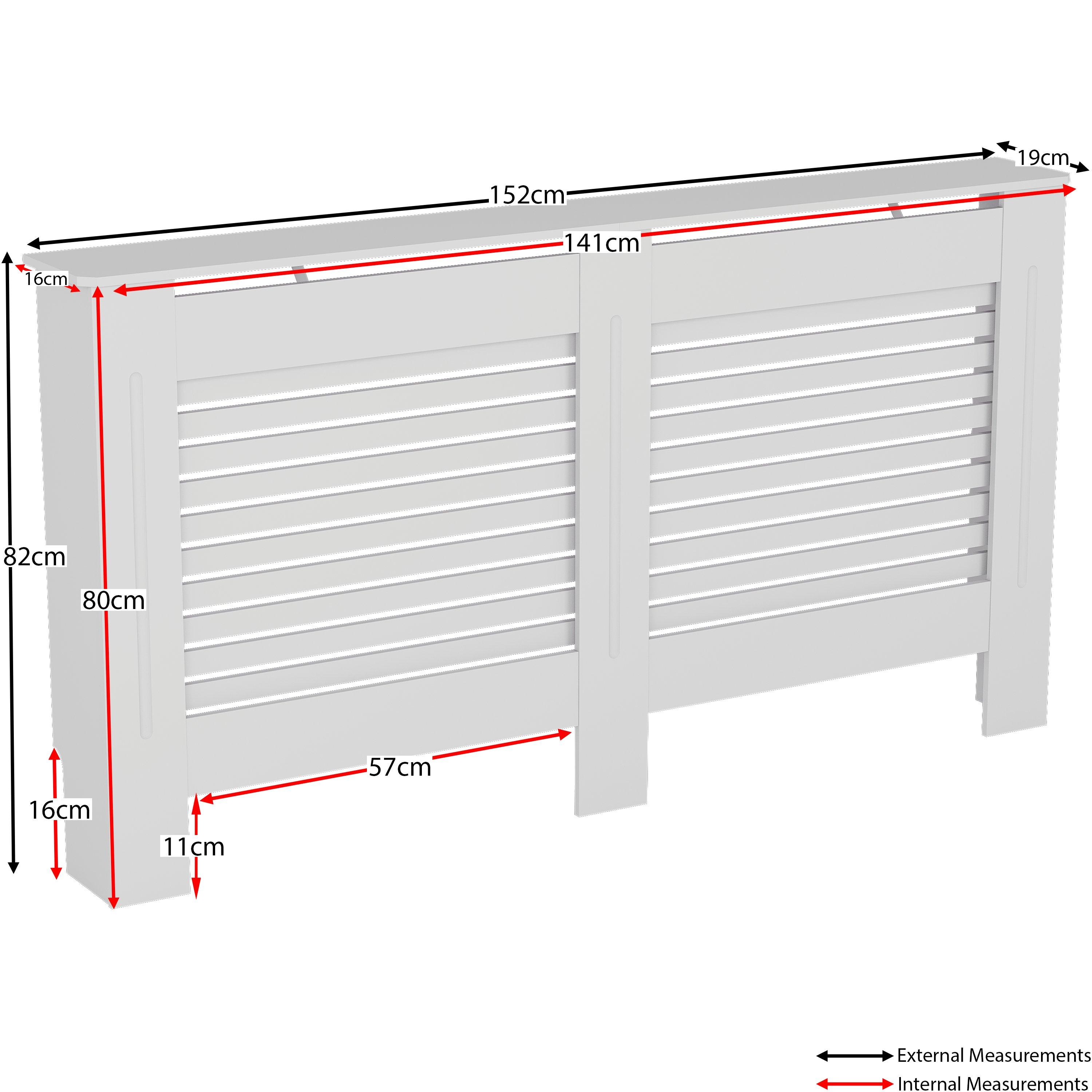 White - Lassic - Vida Designs Milton Radiator Cover, Large - 2