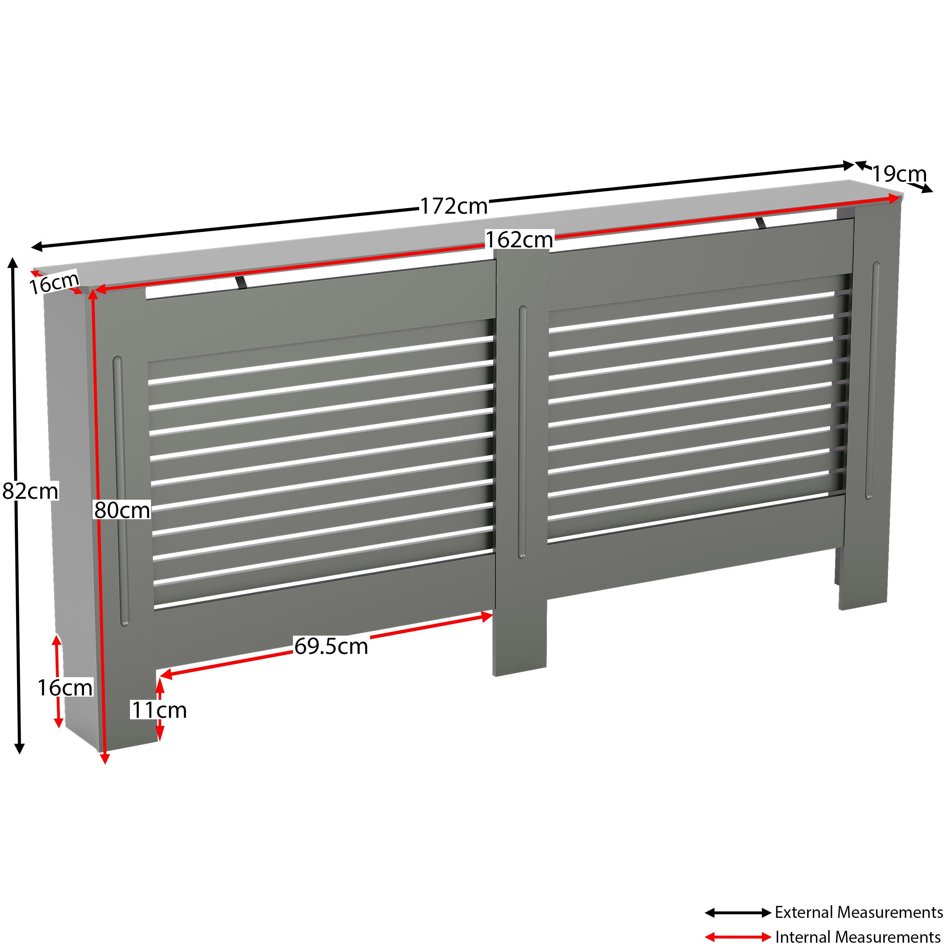 Grey - Lassic - Vida Designs Milton Radiator Cover, Extra Large - 2