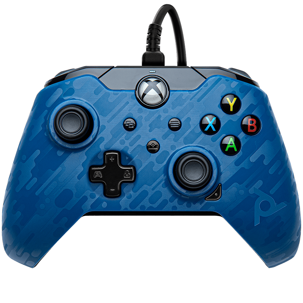 Xbox - PDP - Xbox Wired Controller - Camo Blue - 1