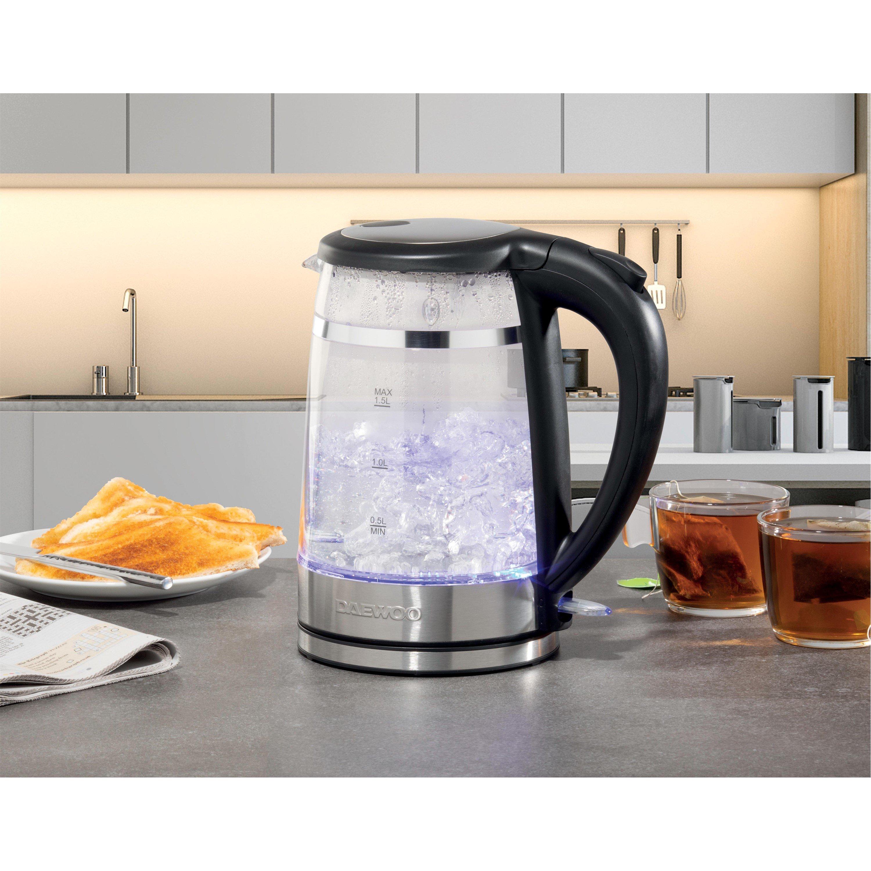 Clear - Daewoo Electricals - ECO COOL TOUCH GLASS KETTLE 3KW 1.5L - 2