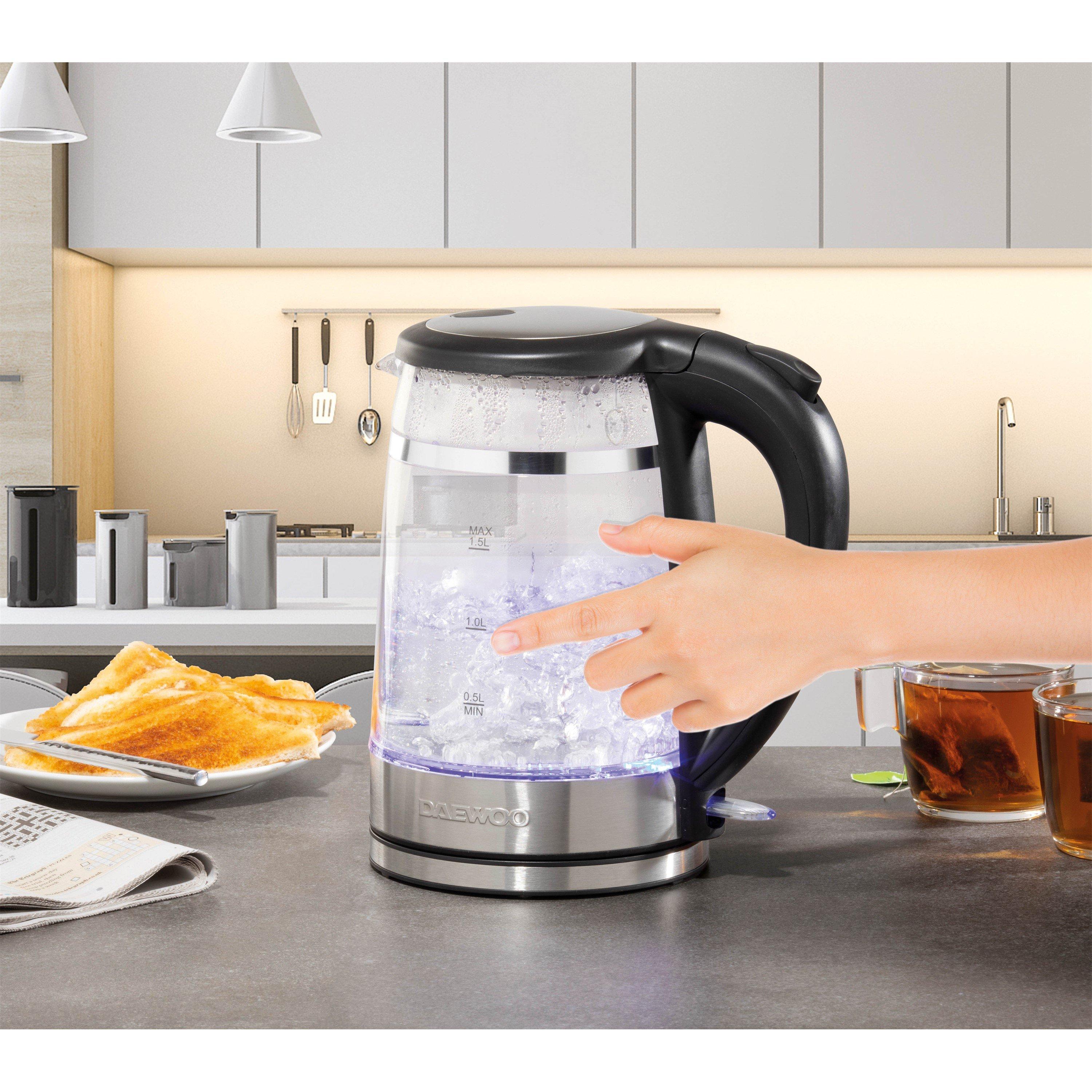 Clear - Daewoo Electricals - ECO COOL TOUCH GLASS KETTLE 3KW 1.5L - 3