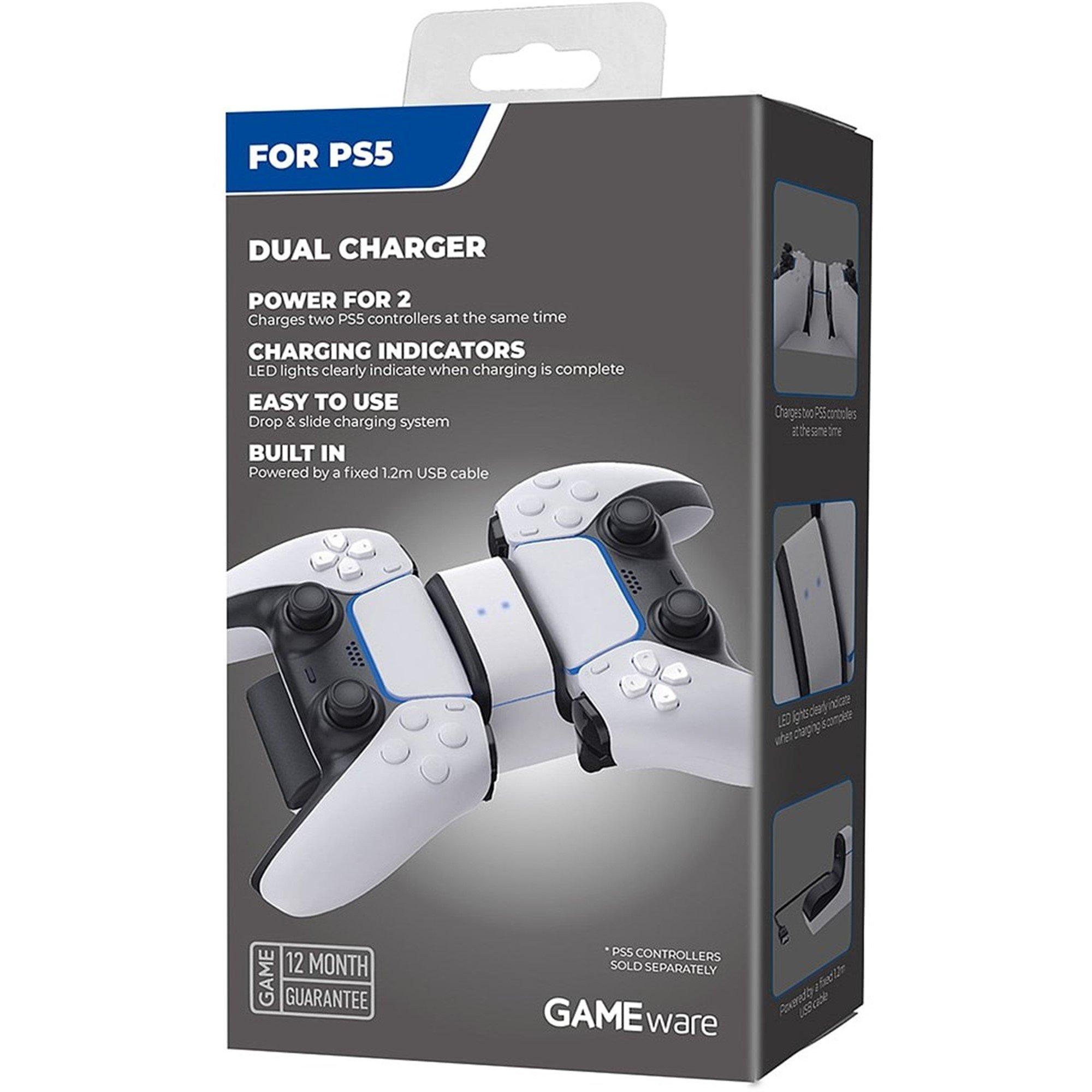 Blanc - GAMEware - White Dual Charger for PS5 - 8