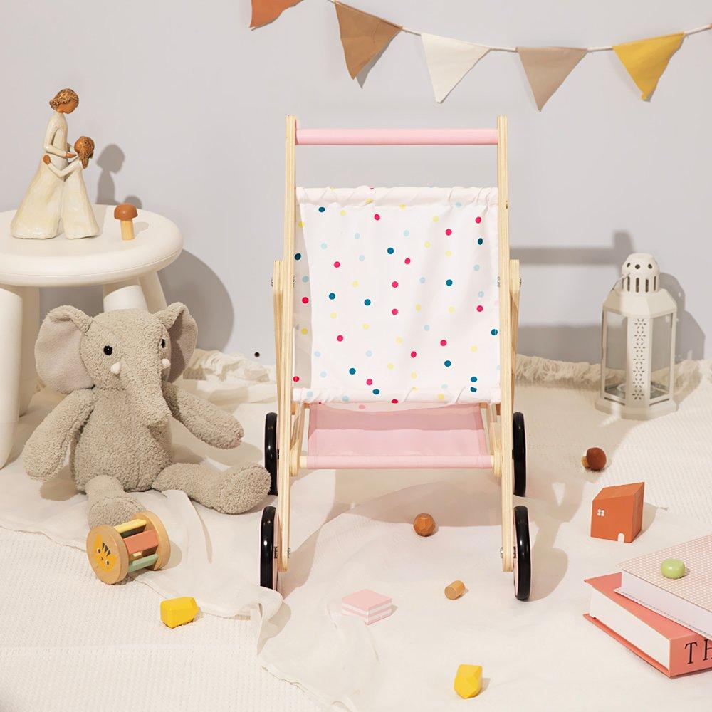 Multi - Tooky Toy - Wooden Dolls Pushchair - 3