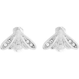 Olivia Burton Glitter Bee Silver Stud Earrings