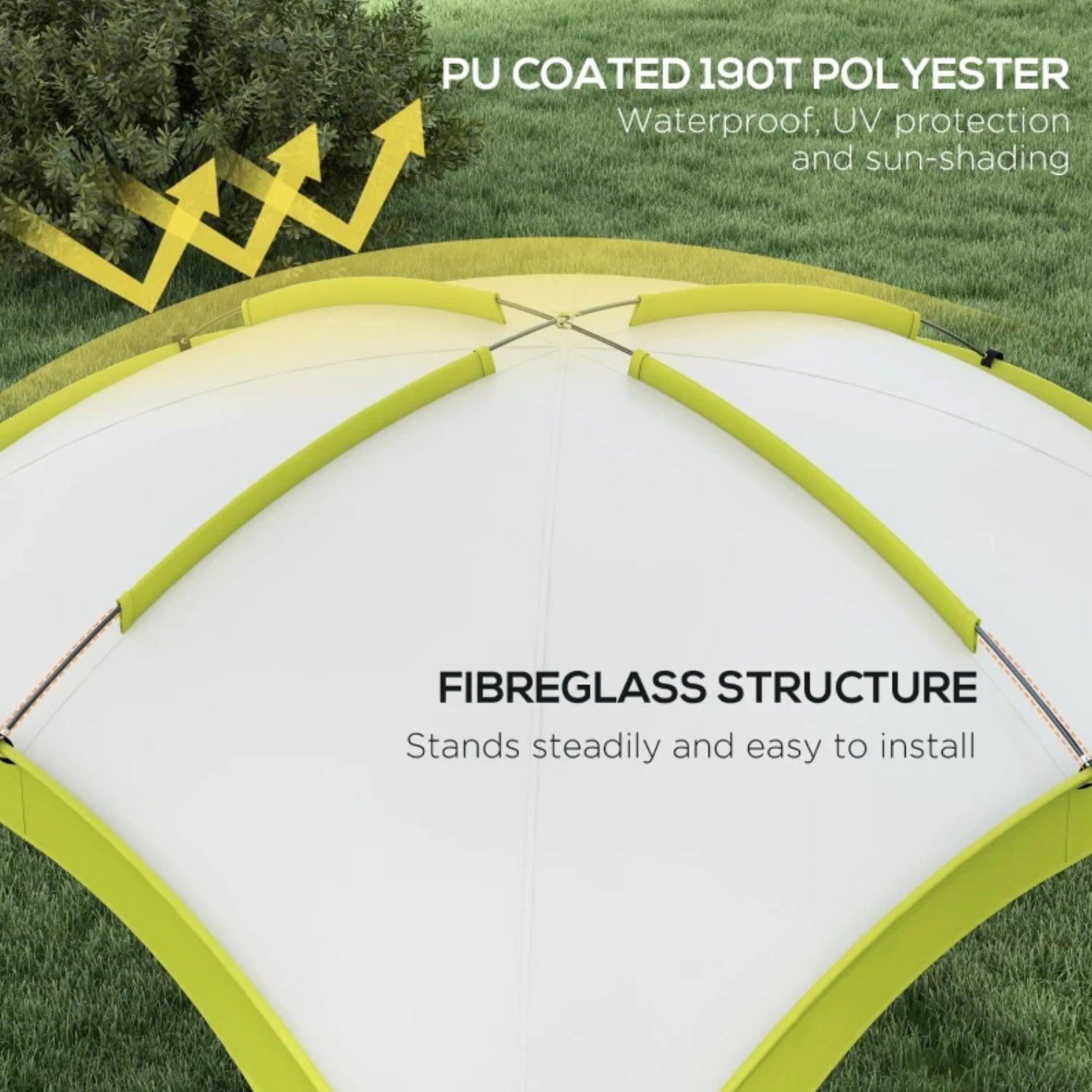 Green - Outsunny - 3.5 x 3.5M Event Shelter Gazebo - 4