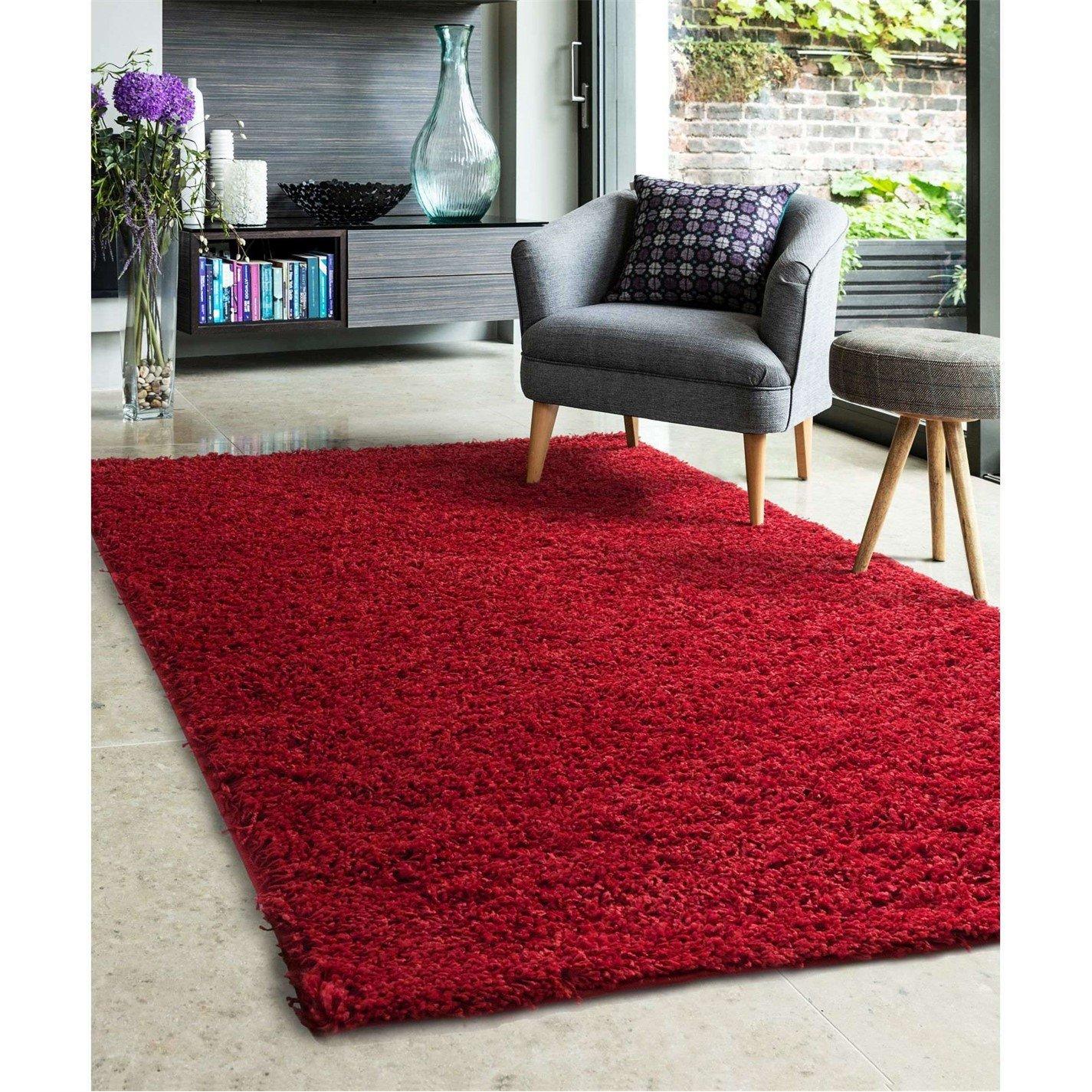 Snug Jazz Shaggy Rug - Red - 120x170cm - Polypropylene - Image 5