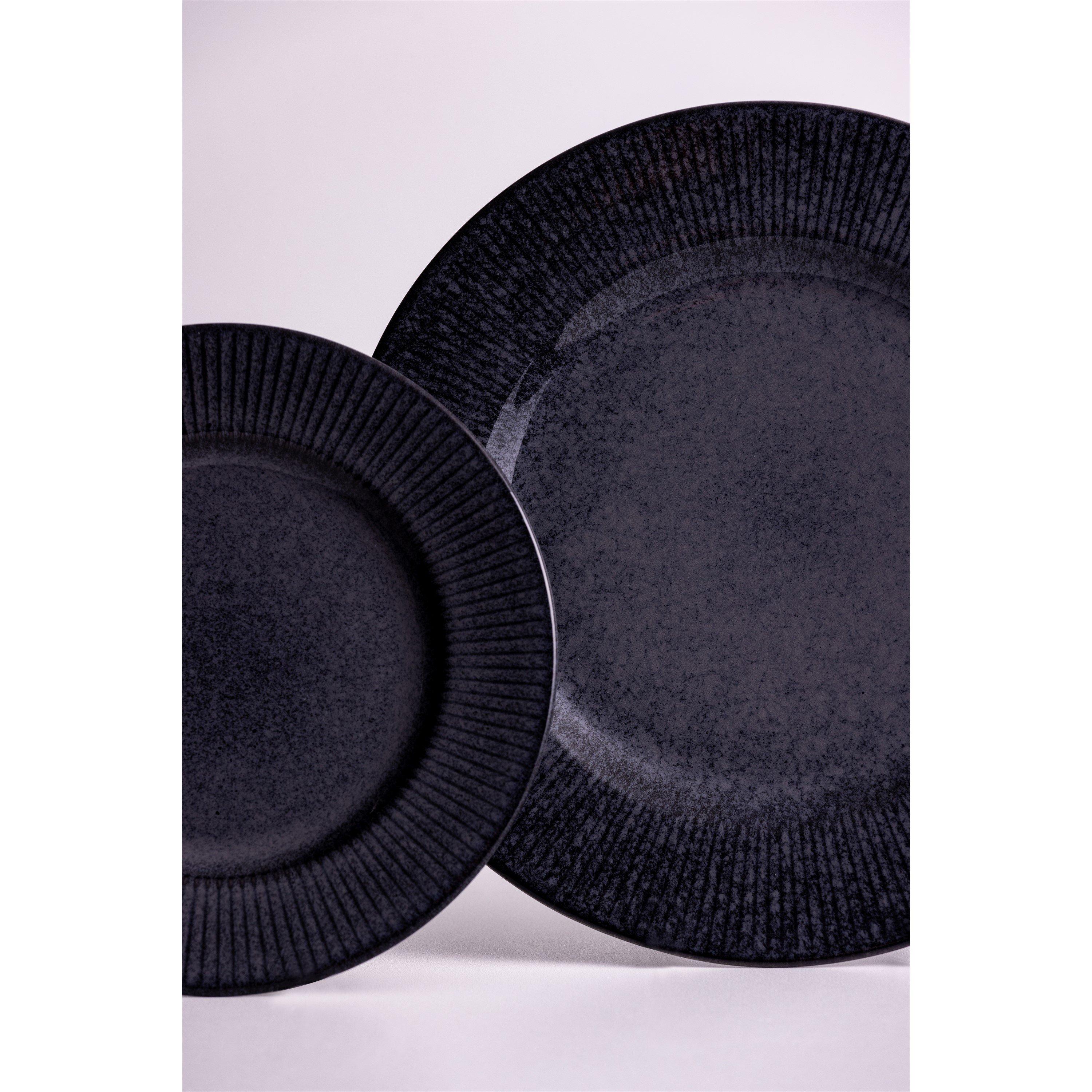 Mason Cash  Reactive Linear Side Plates X4 Black - 21cm