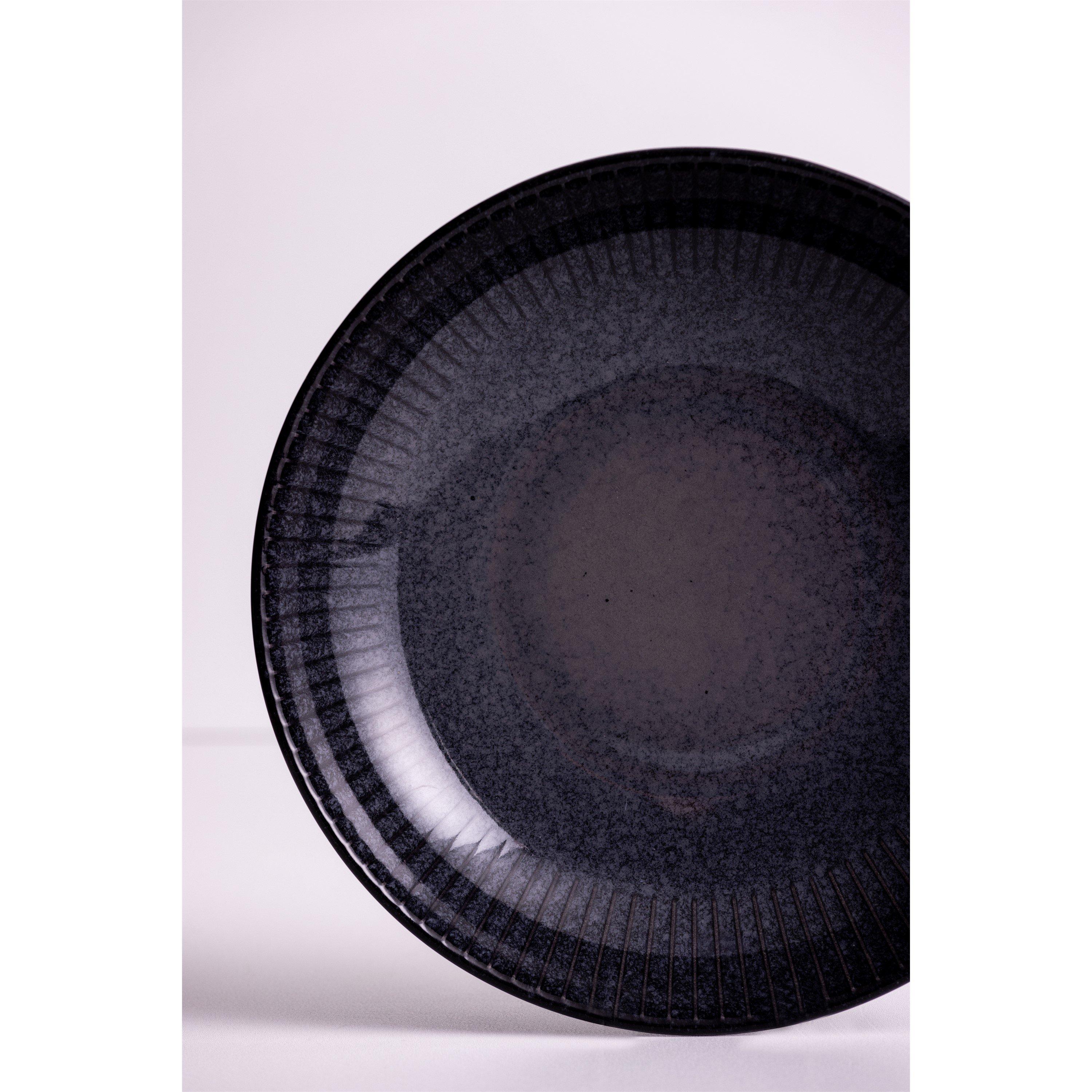 Black - Mason Cash - Reactive Linear Black Pasta Bowls x4 - 1