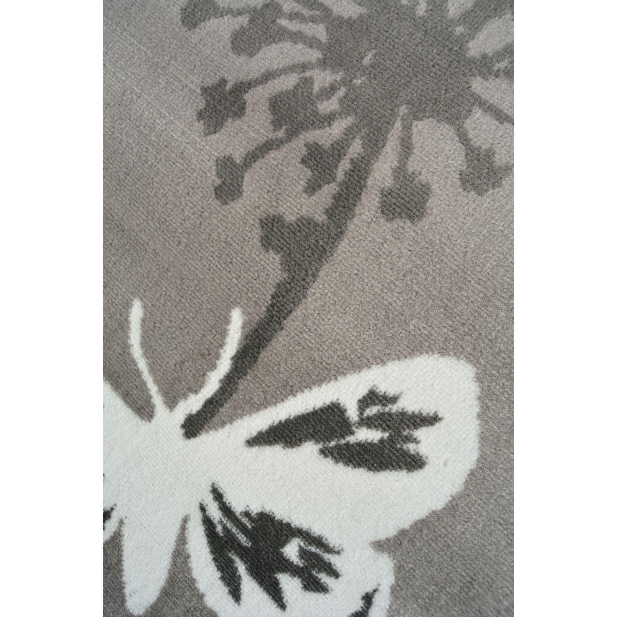 Grey - Homemaker - Floral Butterfly Rug Grey - 4