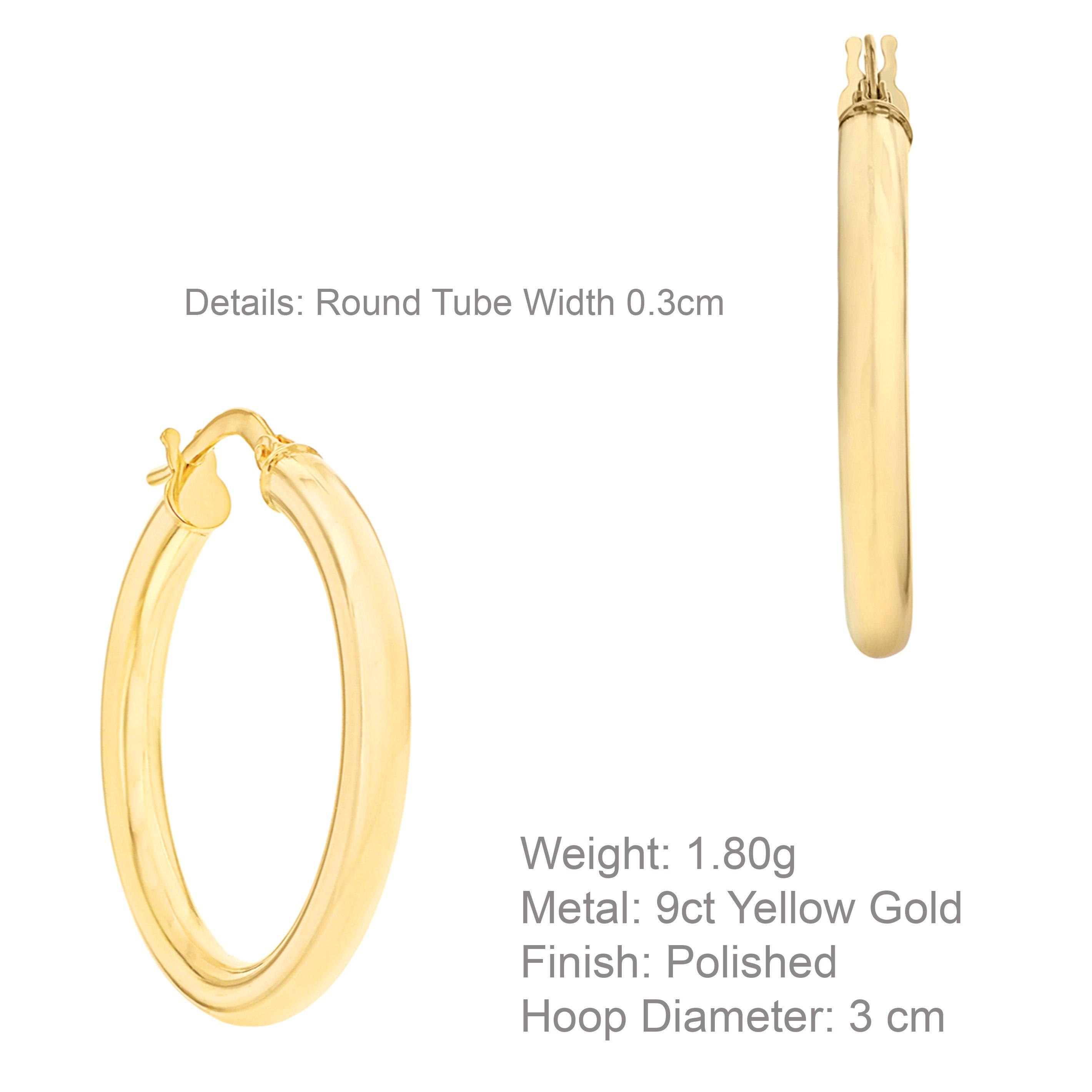 Yellow Gold - Be You - 9ct Gold Tube Hoops - 4