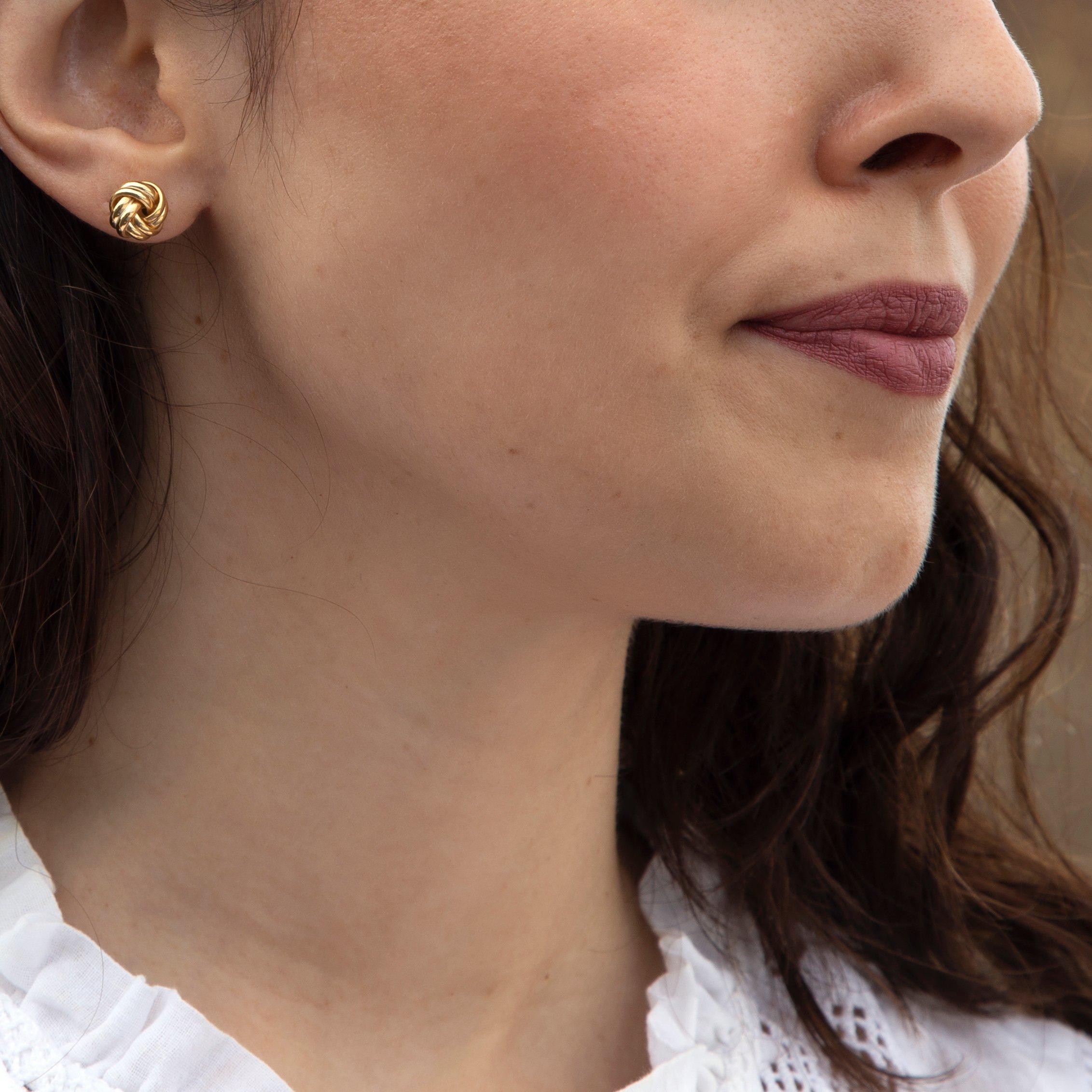 Yellow Gold - Be You - 9ct Gold Double Knot Studs - 2