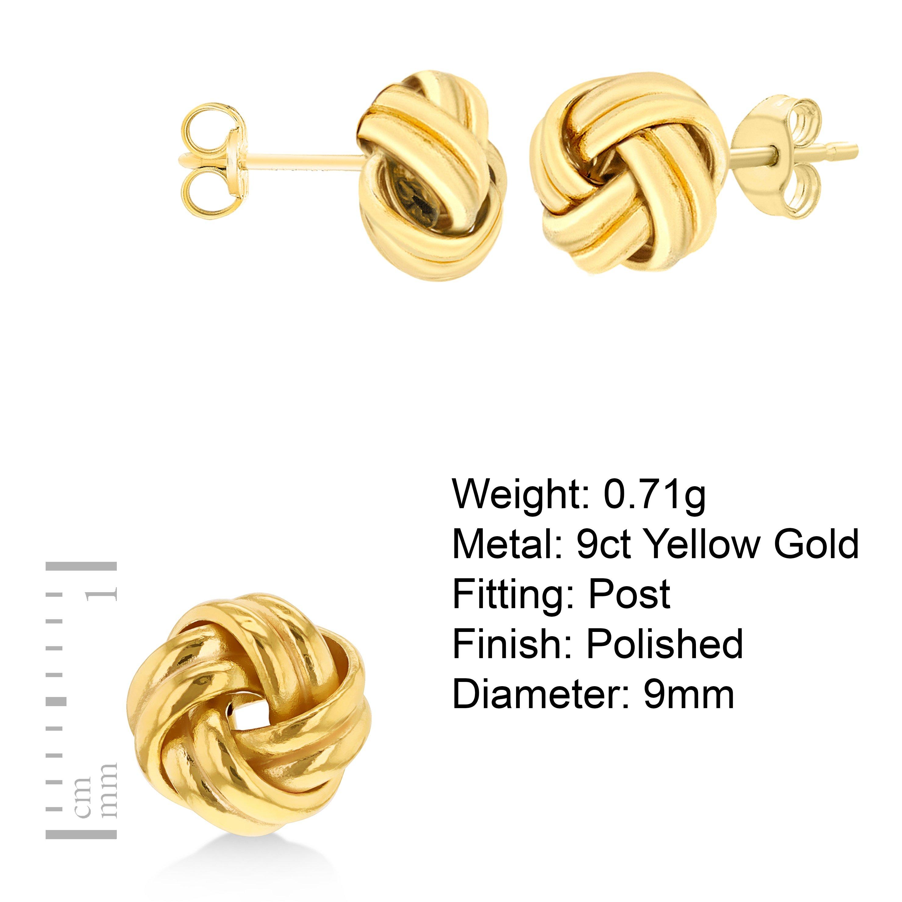Yellow Gold - Be You - 9ct Gold Double Knot Studs - 3