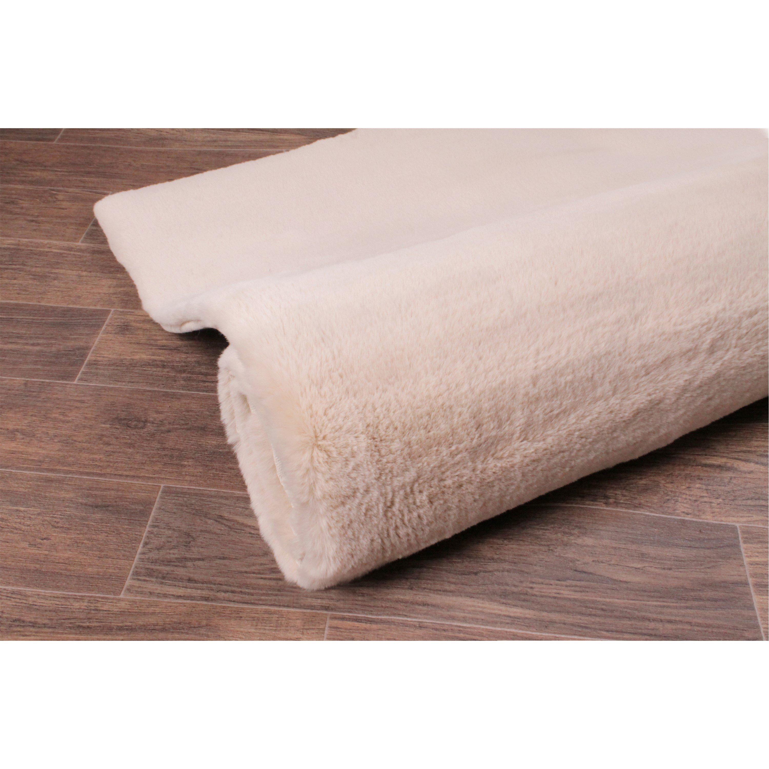 Natural - HMC Home - LUXE FAUX FUR RUG PLAIN NATURAL - 3