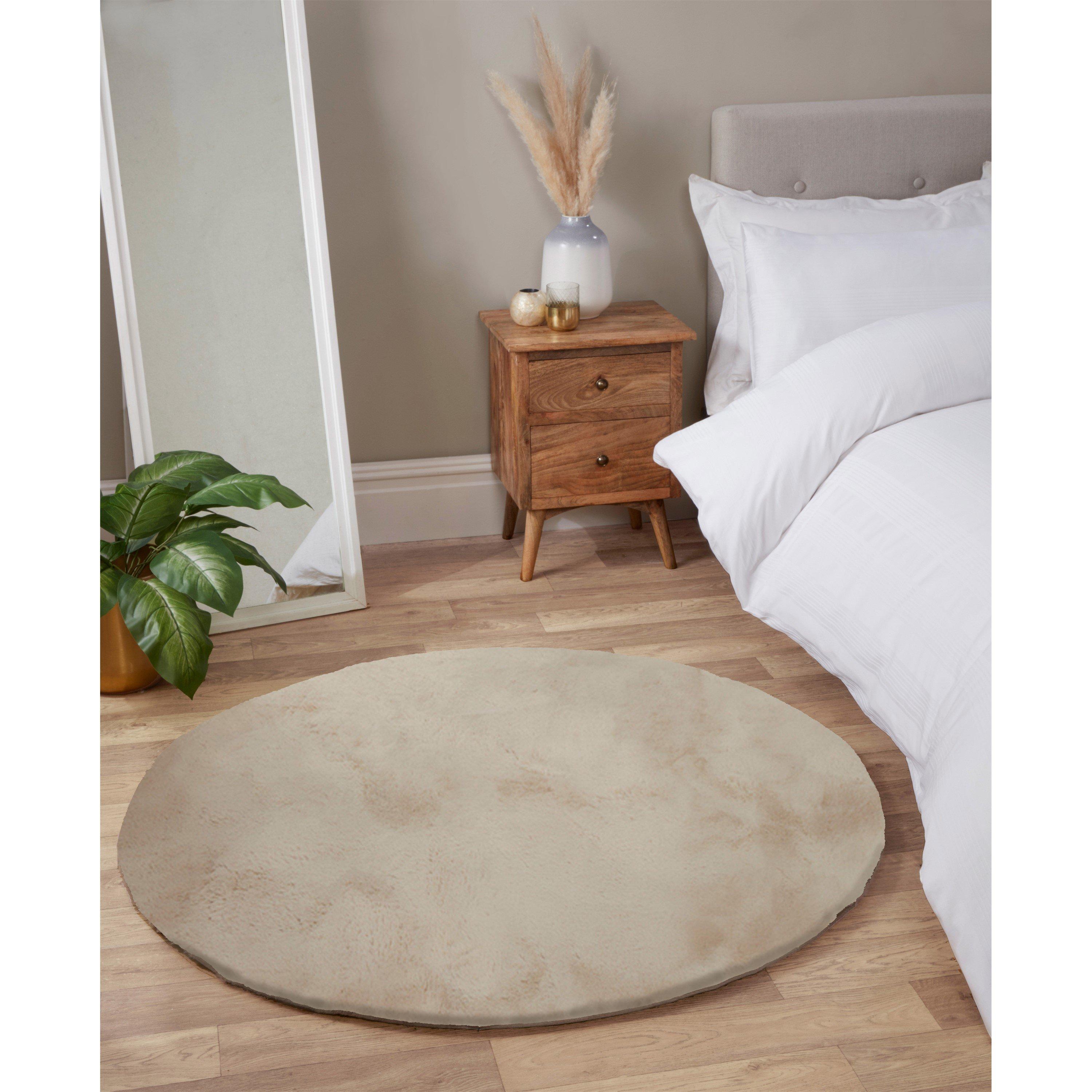 Natural - HMC Home - LUXE FAUX FUR RUG PLAIN NATURAL - 5