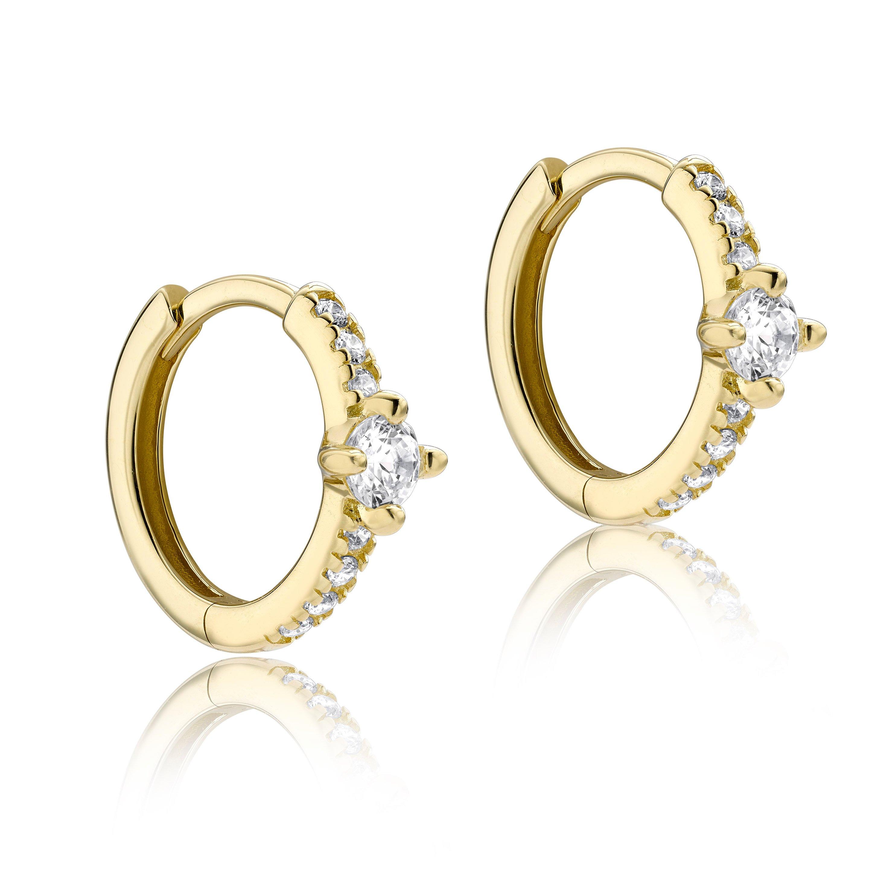 White Gold - Be You - 9ct Gold CZ Mini Hoops - 1