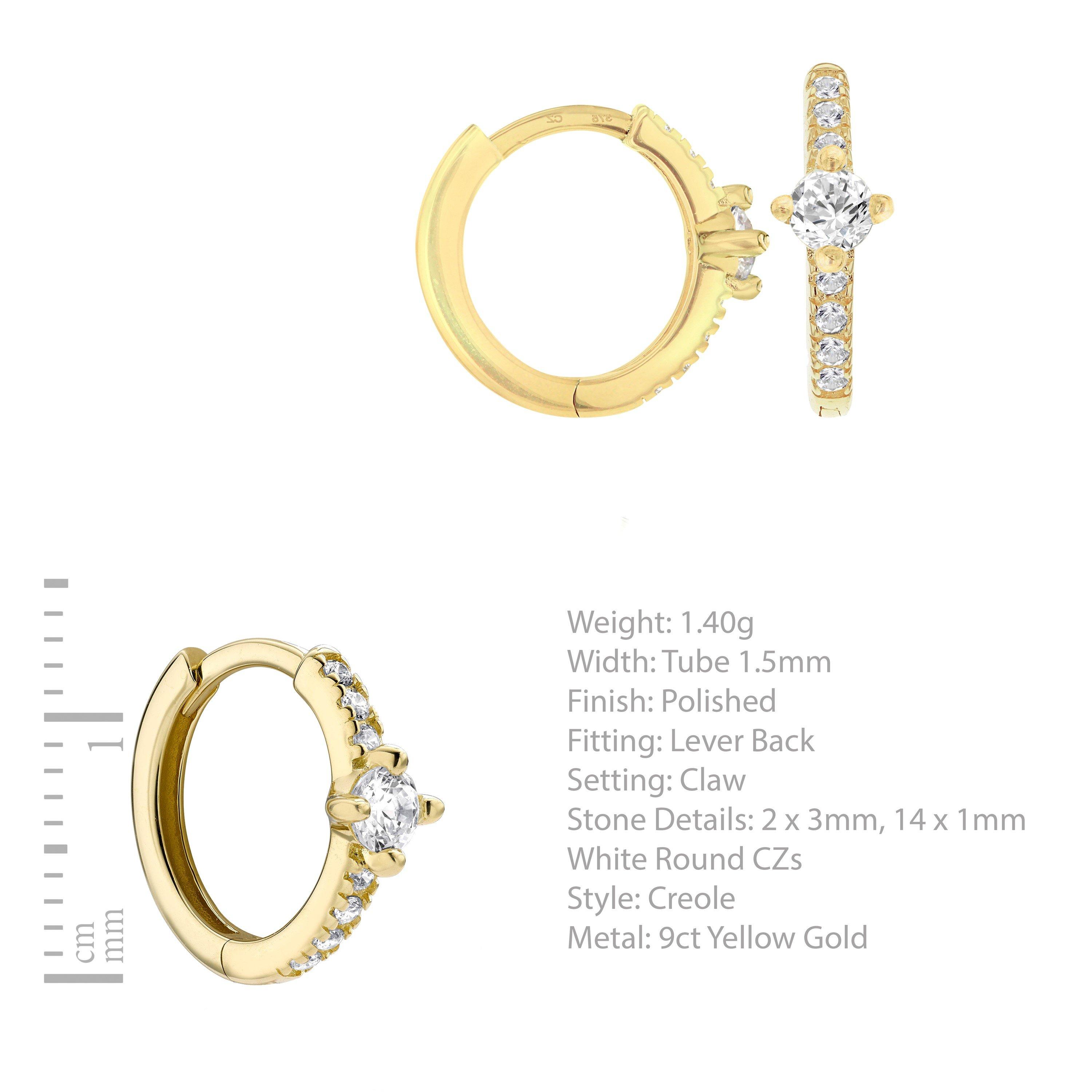 White Gold - Be You - 9ct Gold CZ Mini Hoops - 2