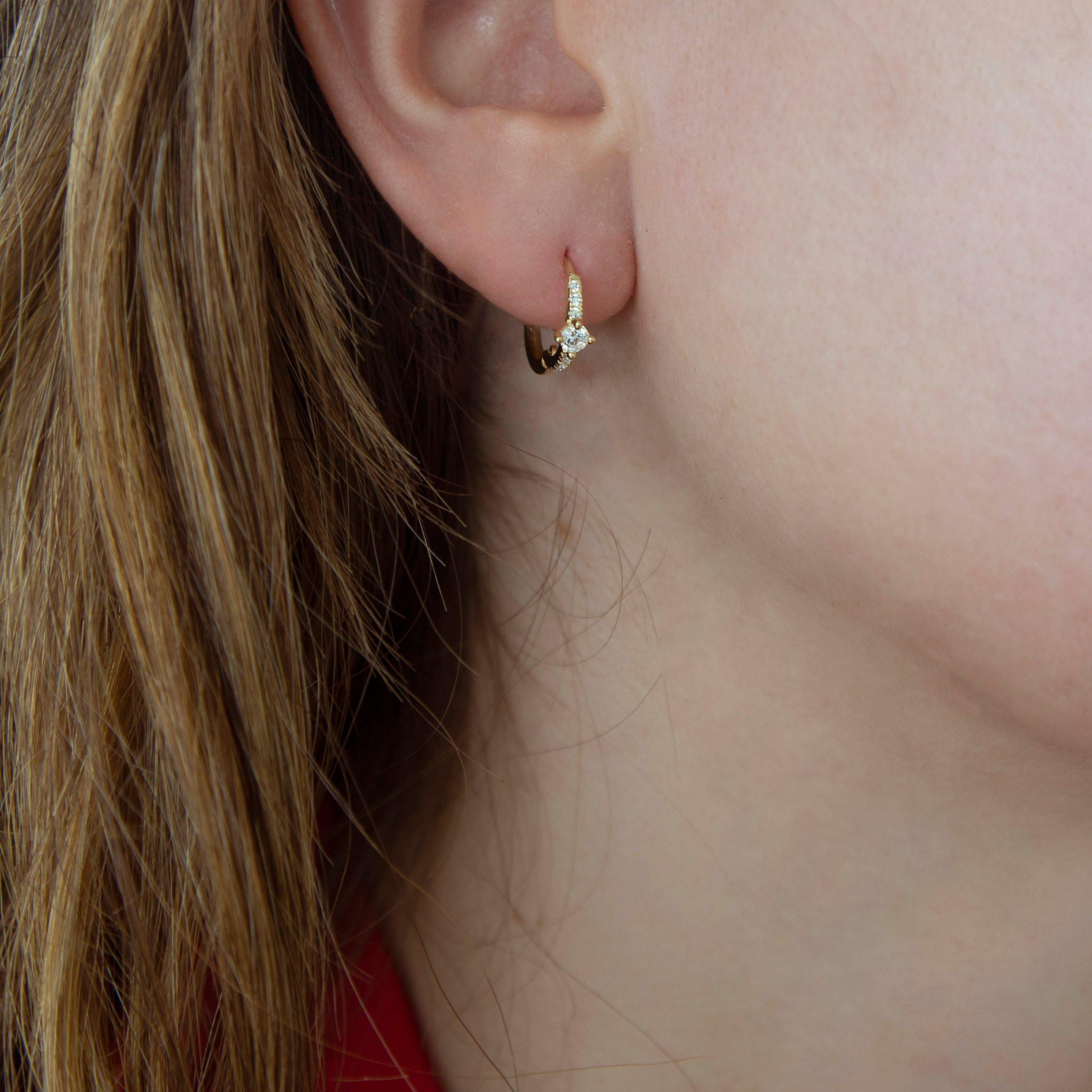 White Gold - Be You - 9ct Gold CZ Mini Hoops - 3