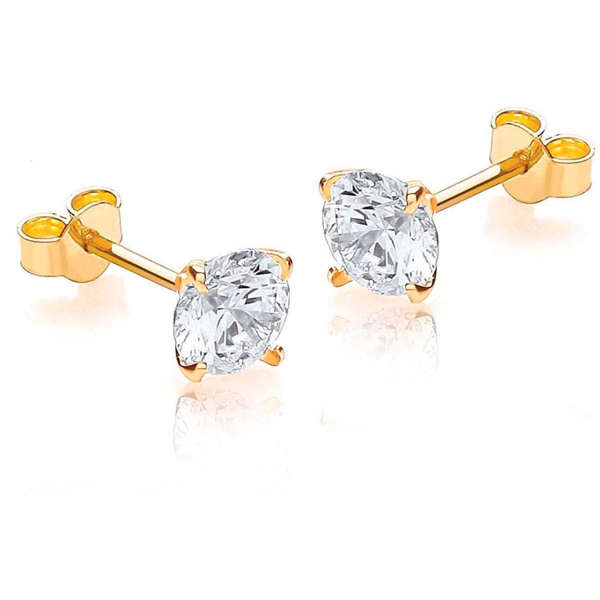 Yellow Gold - Be You - 9ct Gold Round CZ Studs - 3