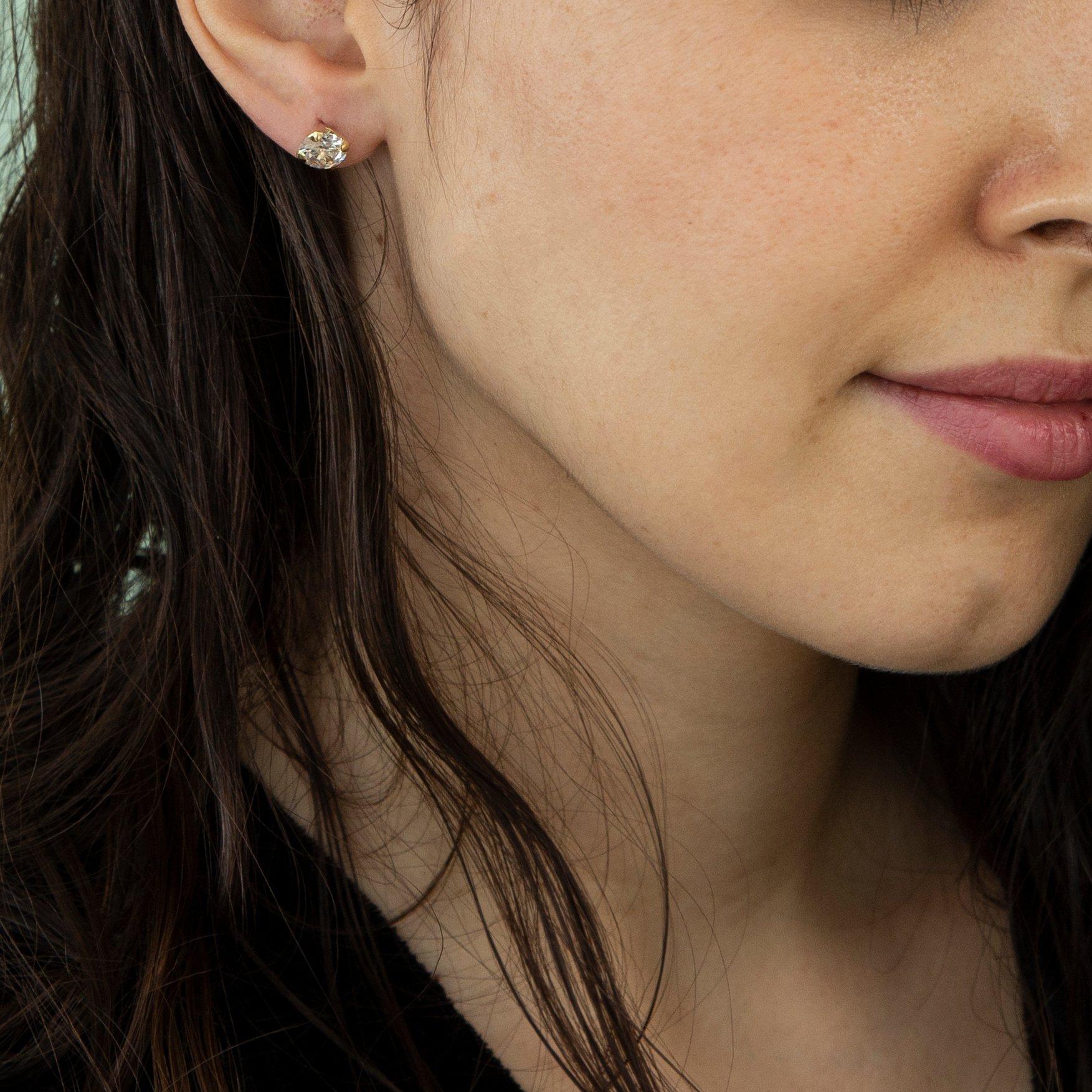 Yellow Gold - Be You - 9ct Gold Round CZ Studs - 4