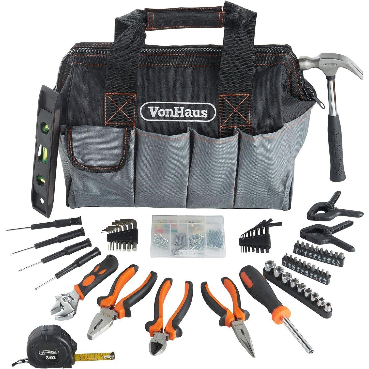 Black - VonHaus - VonHaus 92Pc Tool Set With Heavy Duty Bag - 1