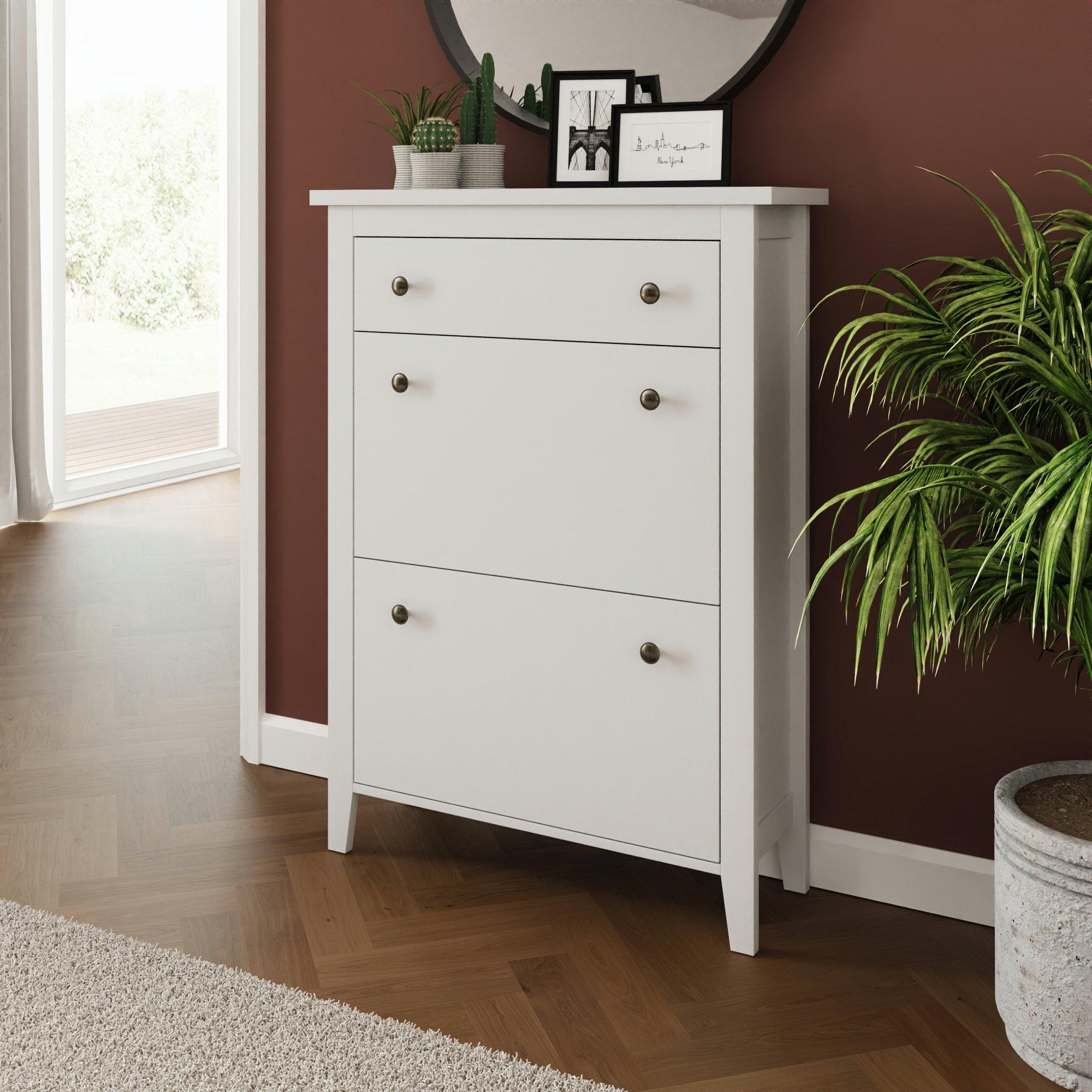 White - GFW - GFW Deluxe Two Tier Shoe Cabinet - 3