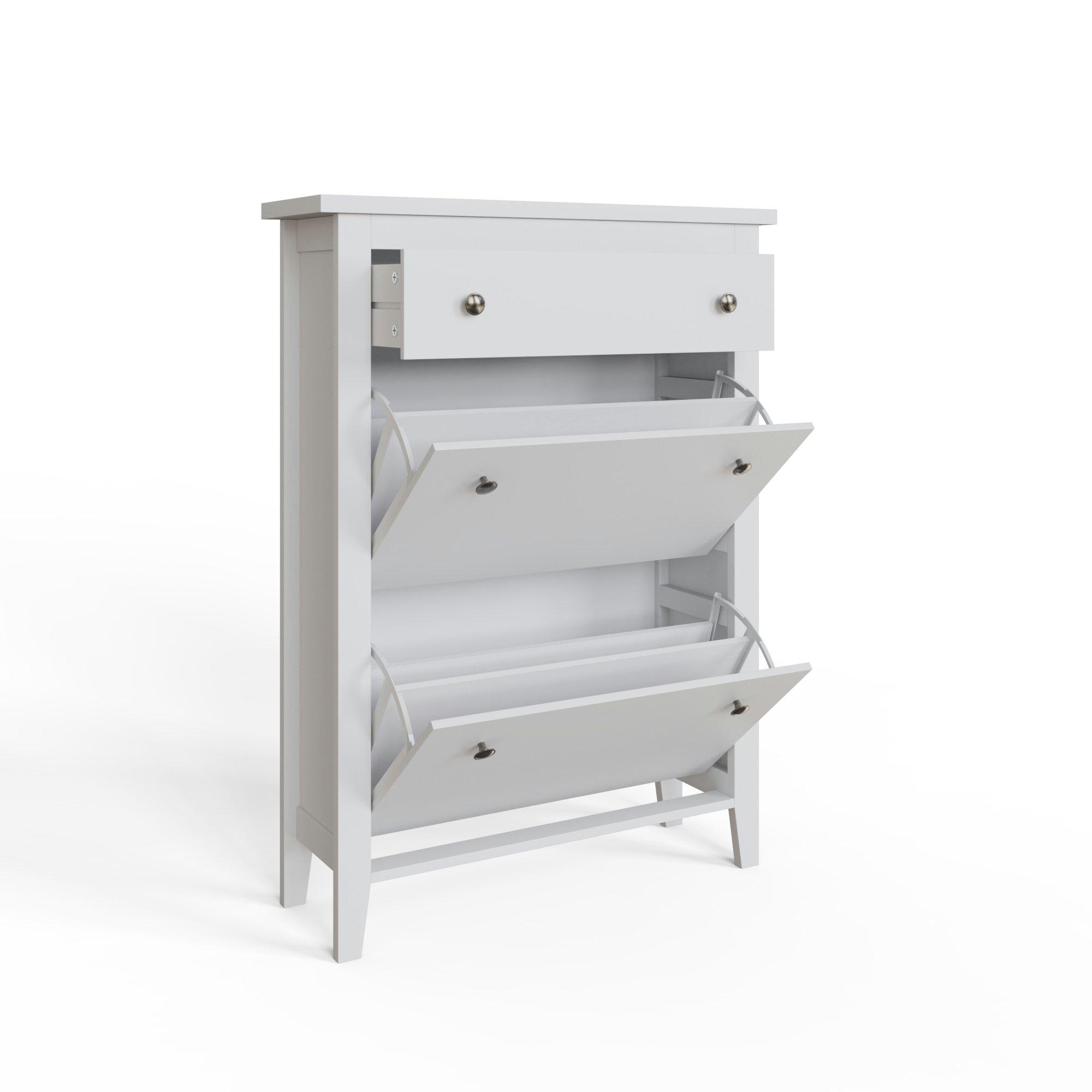 White - GFW - GFW Deluxe Two Tier Shoe Cabinet - 6