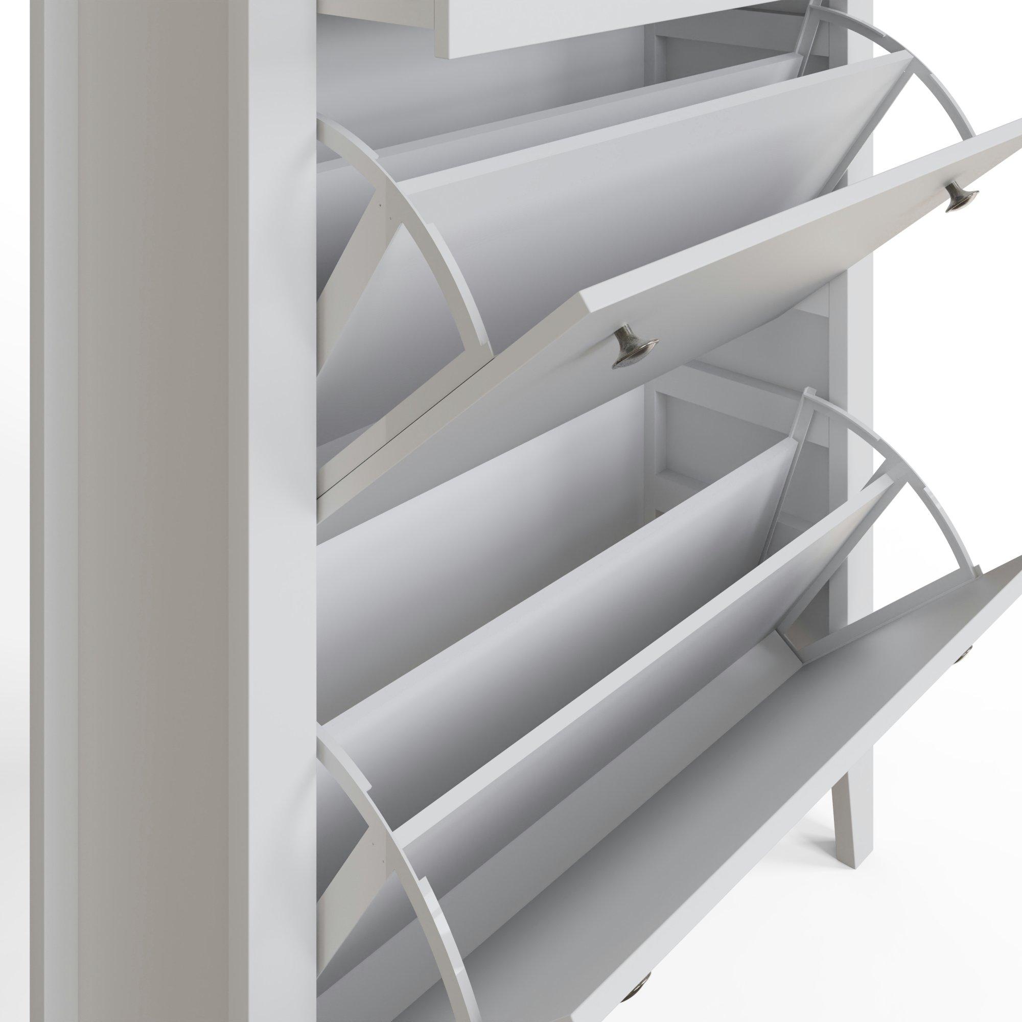 White - GFW - GFW Deluxe Two Tier Shoe Cabinet - 7