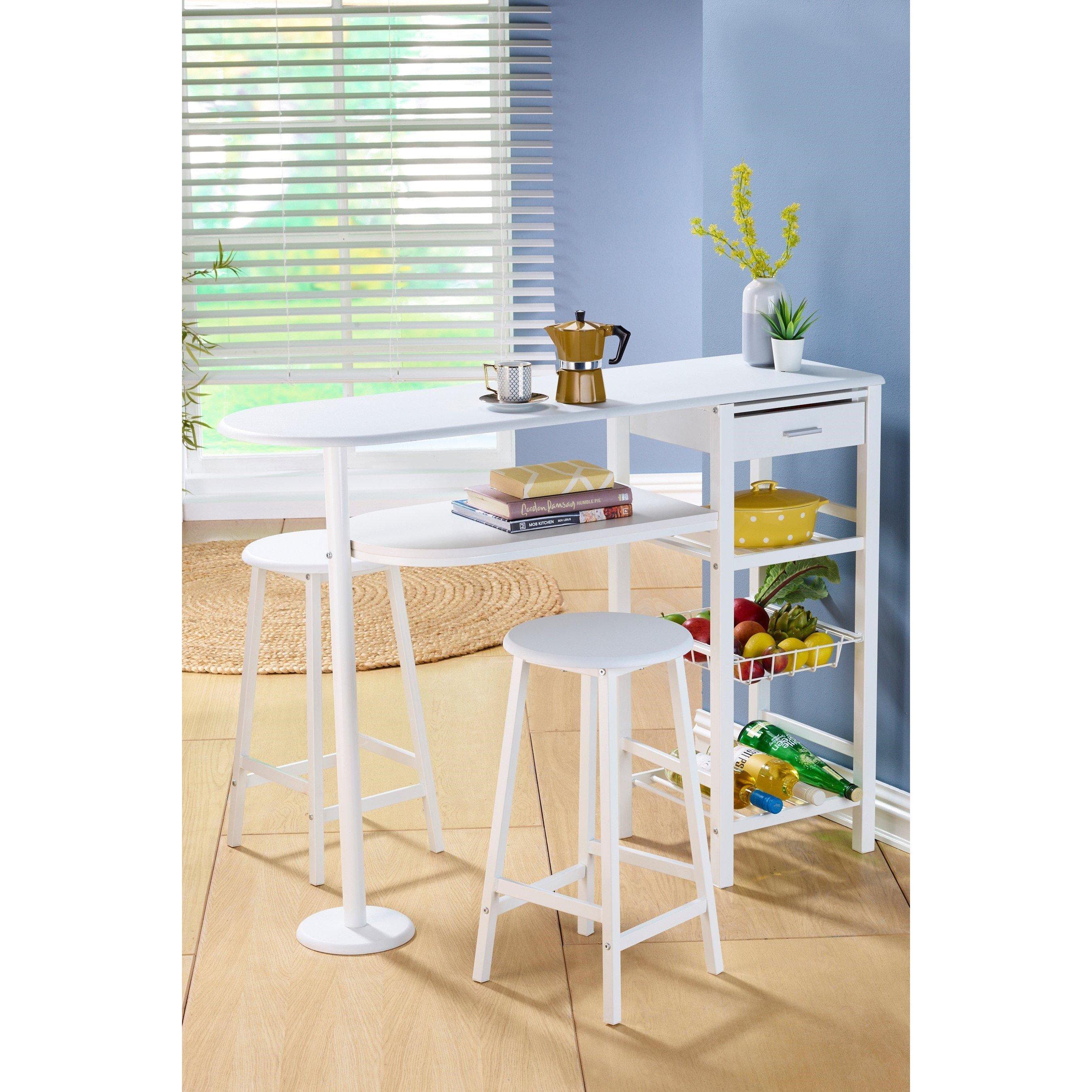 White - Homelife - Breakfast Bar Set - 2
