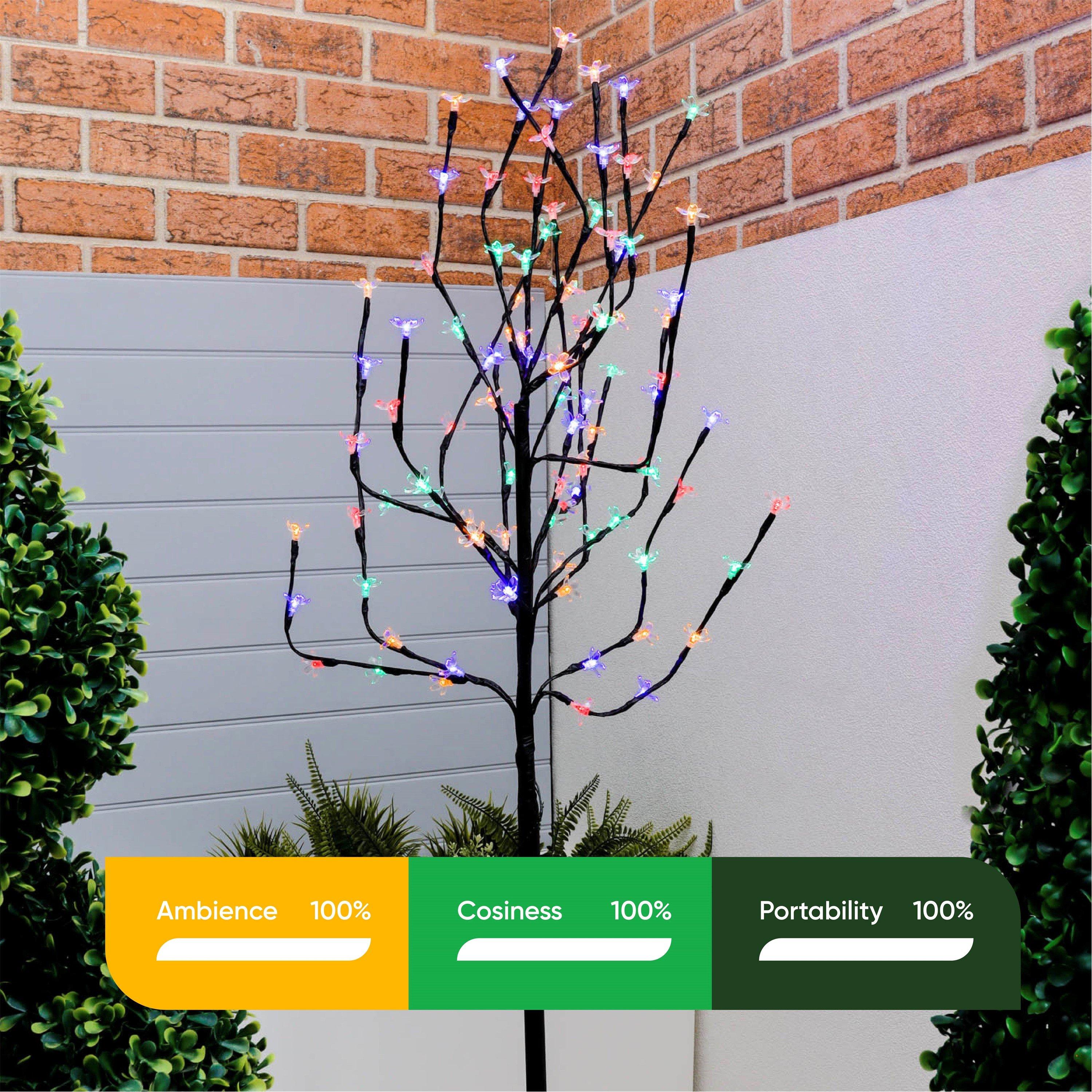 Multi - Streetwize - 120cm Solar-powered Cherry Flower Stake Tree Light - 3