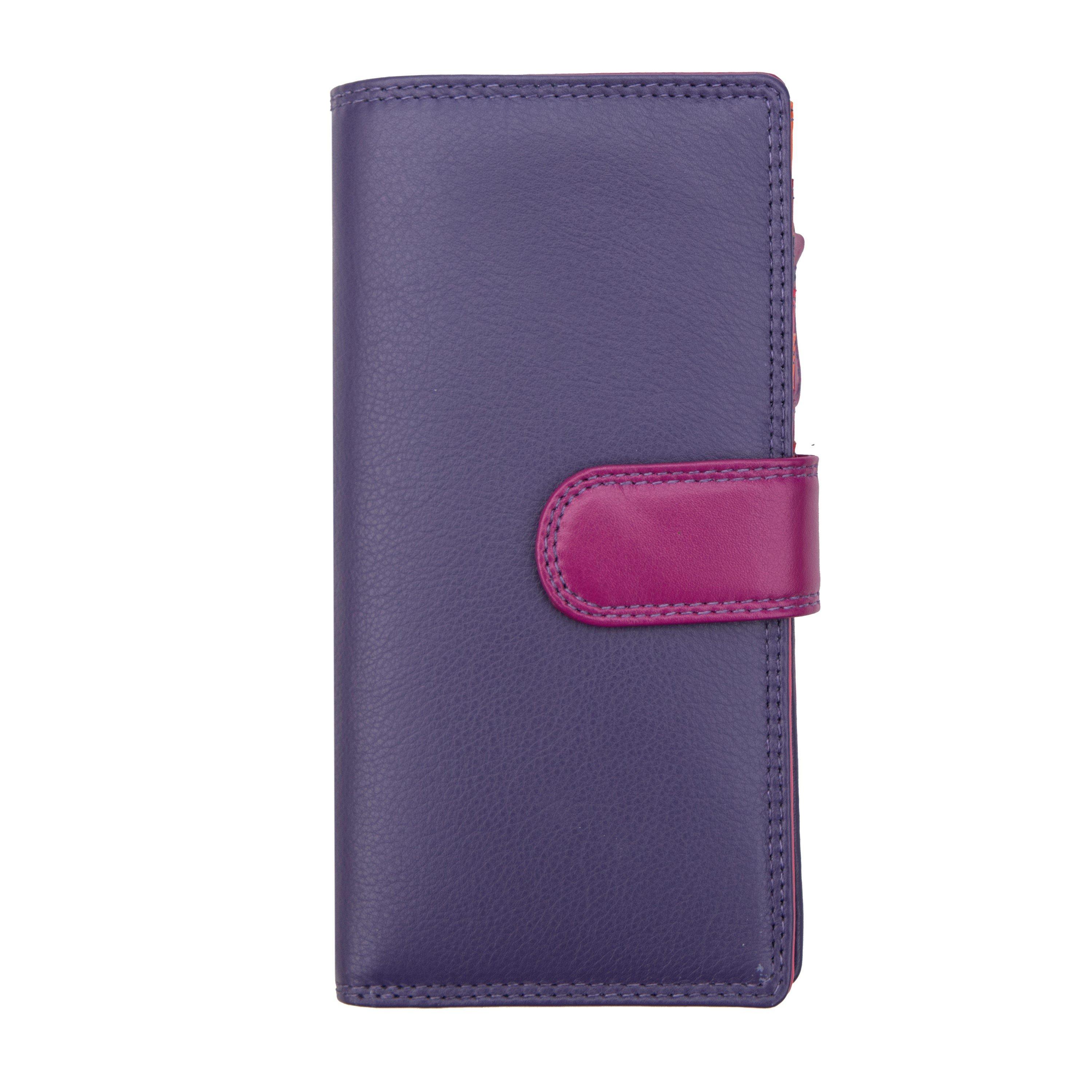 Primehide Leather Women's London Collection Vertical Purse - Purple - 9 x 18