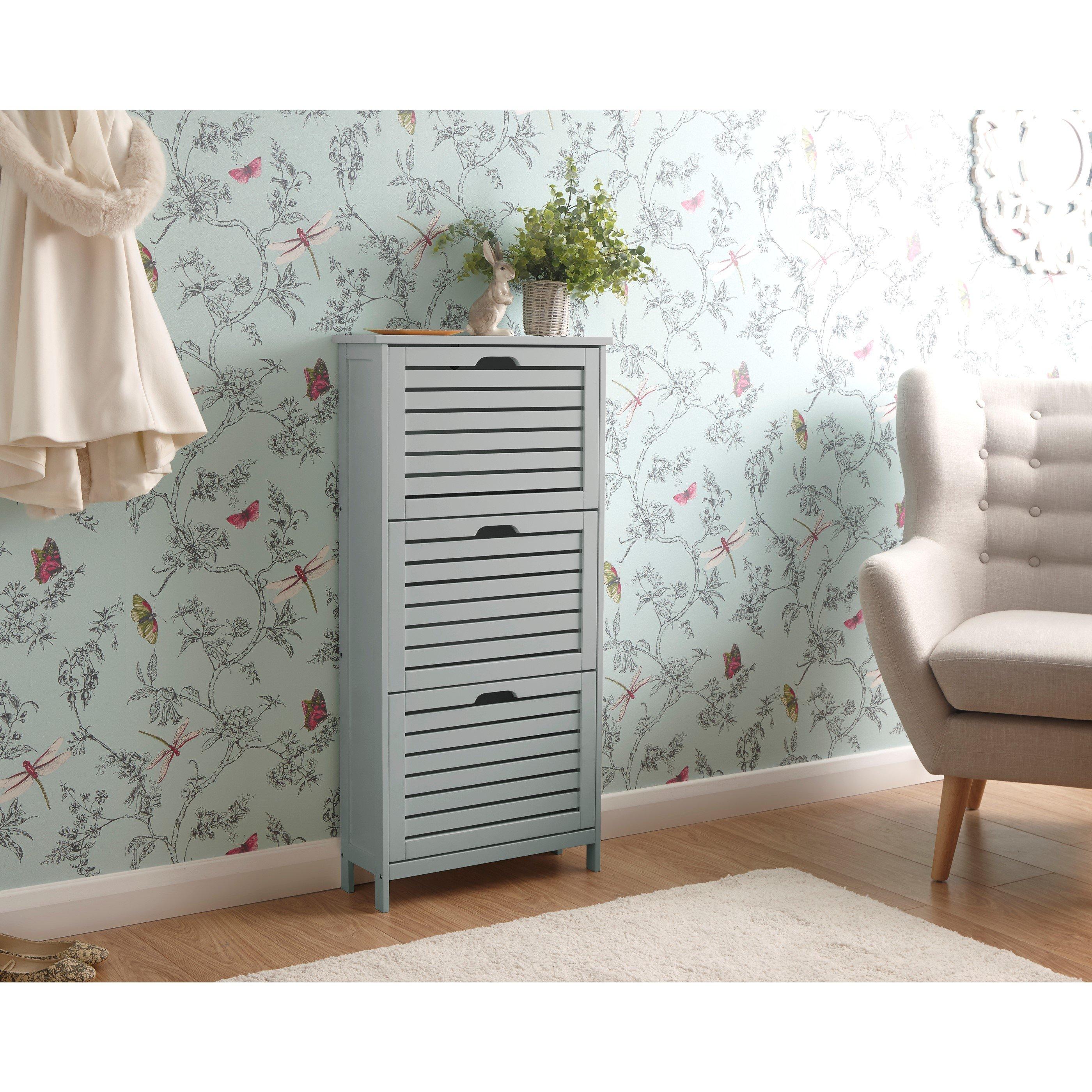 Grey - GFW - GFW Bergen Three Tier Shoe Cabinet
