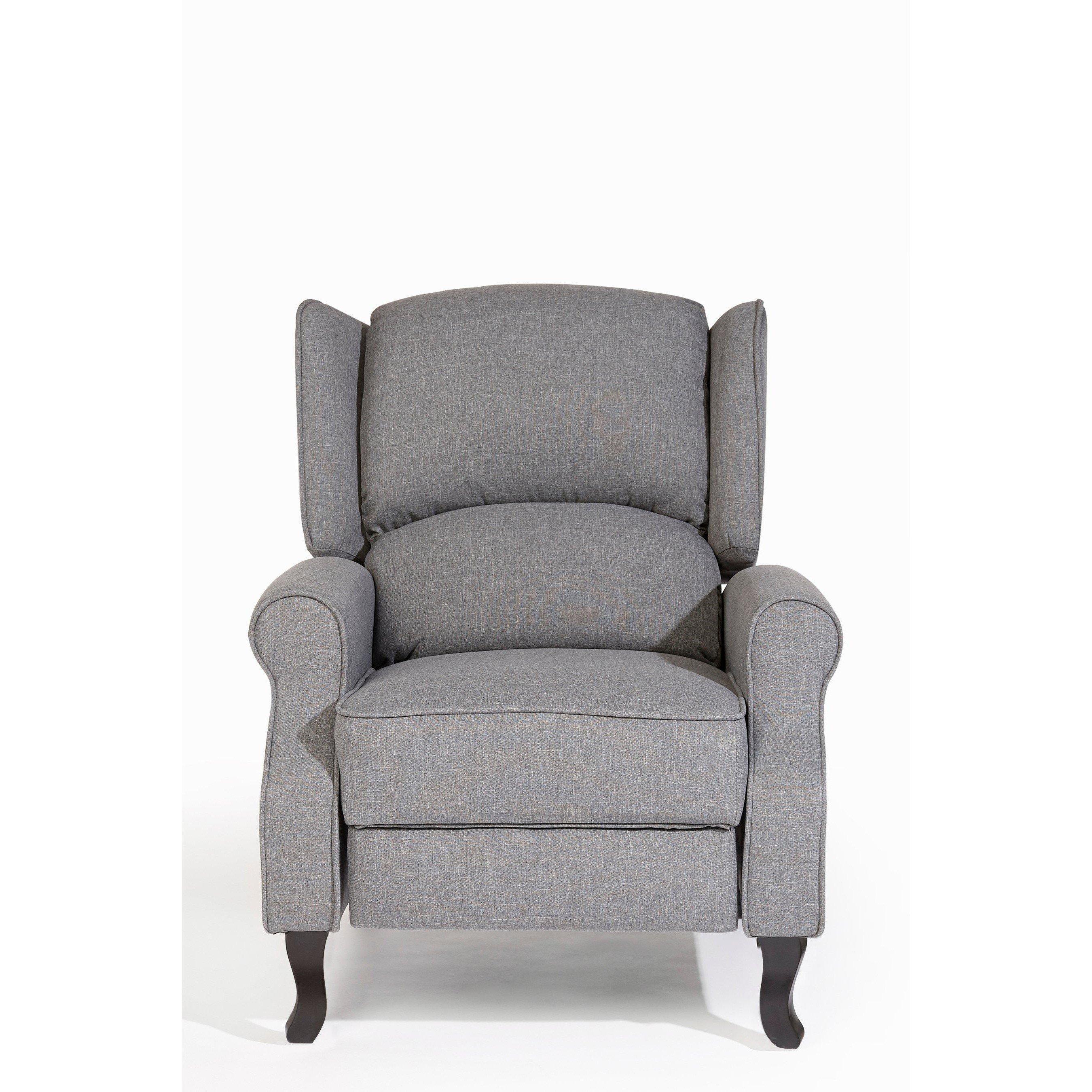 Grey - Homelife - Classic Fabric Recliner Armchair - 1