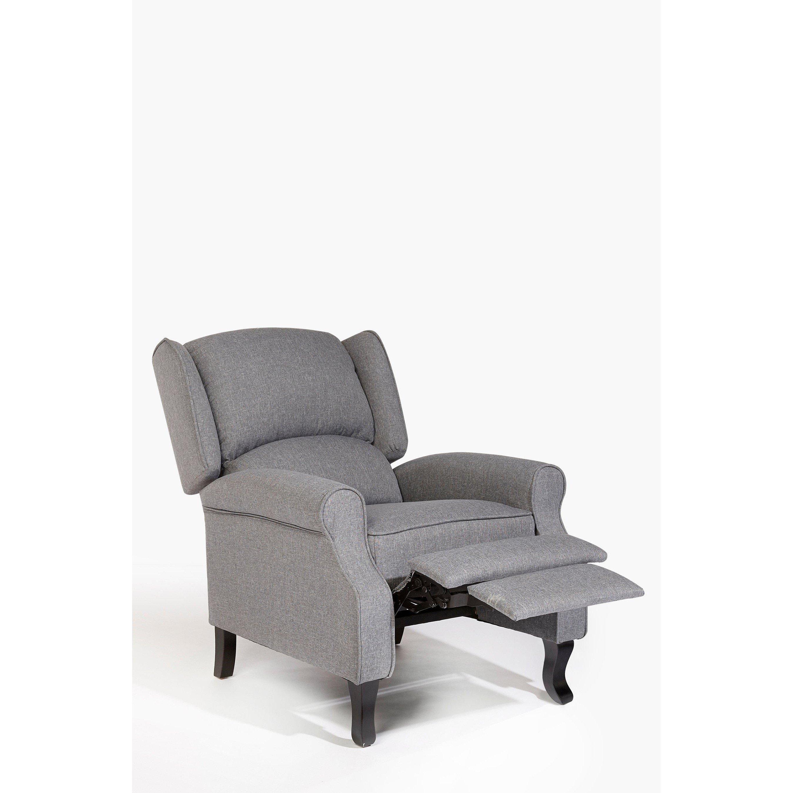 Grey - Homelife - Classic Fabric Recliner Armchair - 3