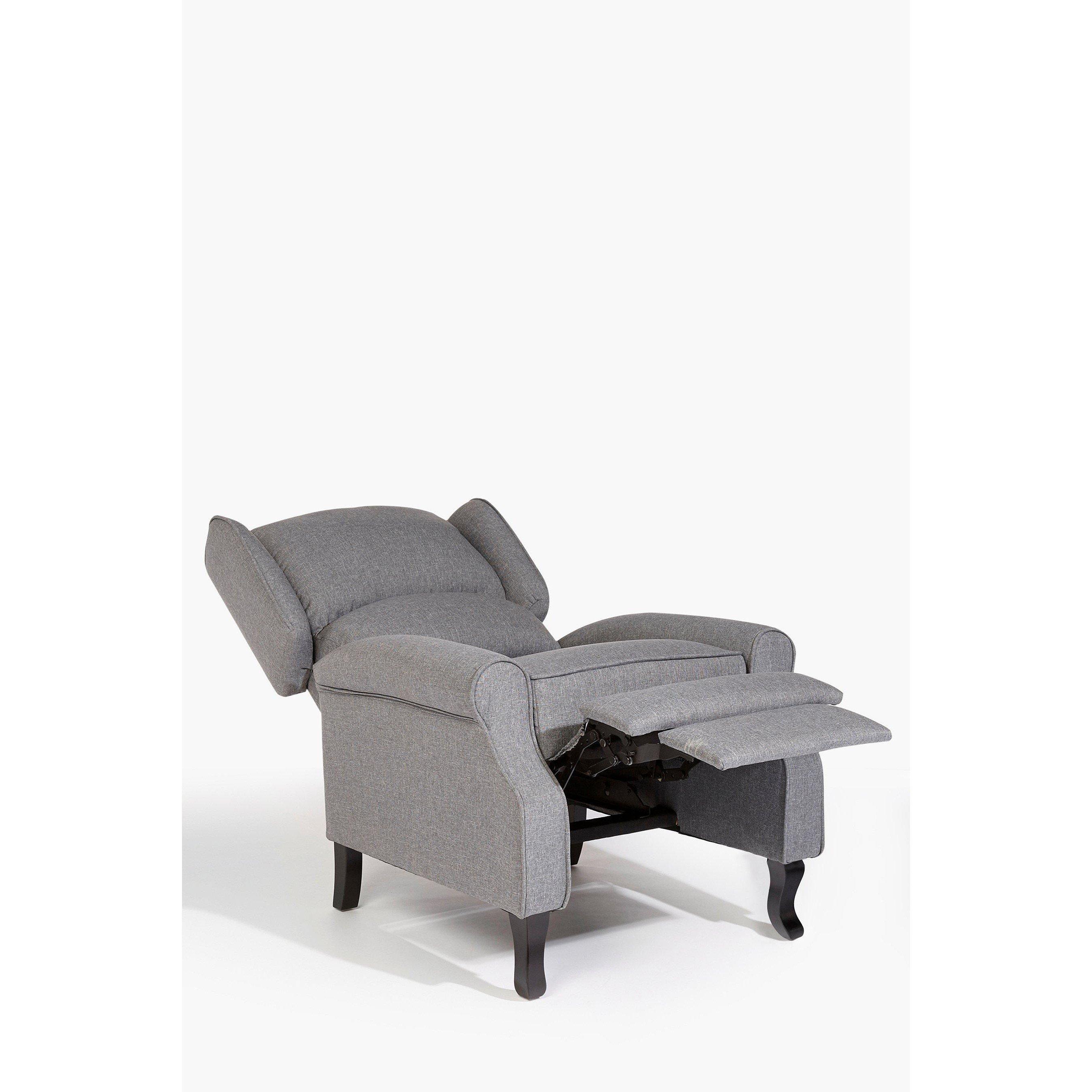 Grey - Homelife - Classic Fabric Recliner Armchair - 4