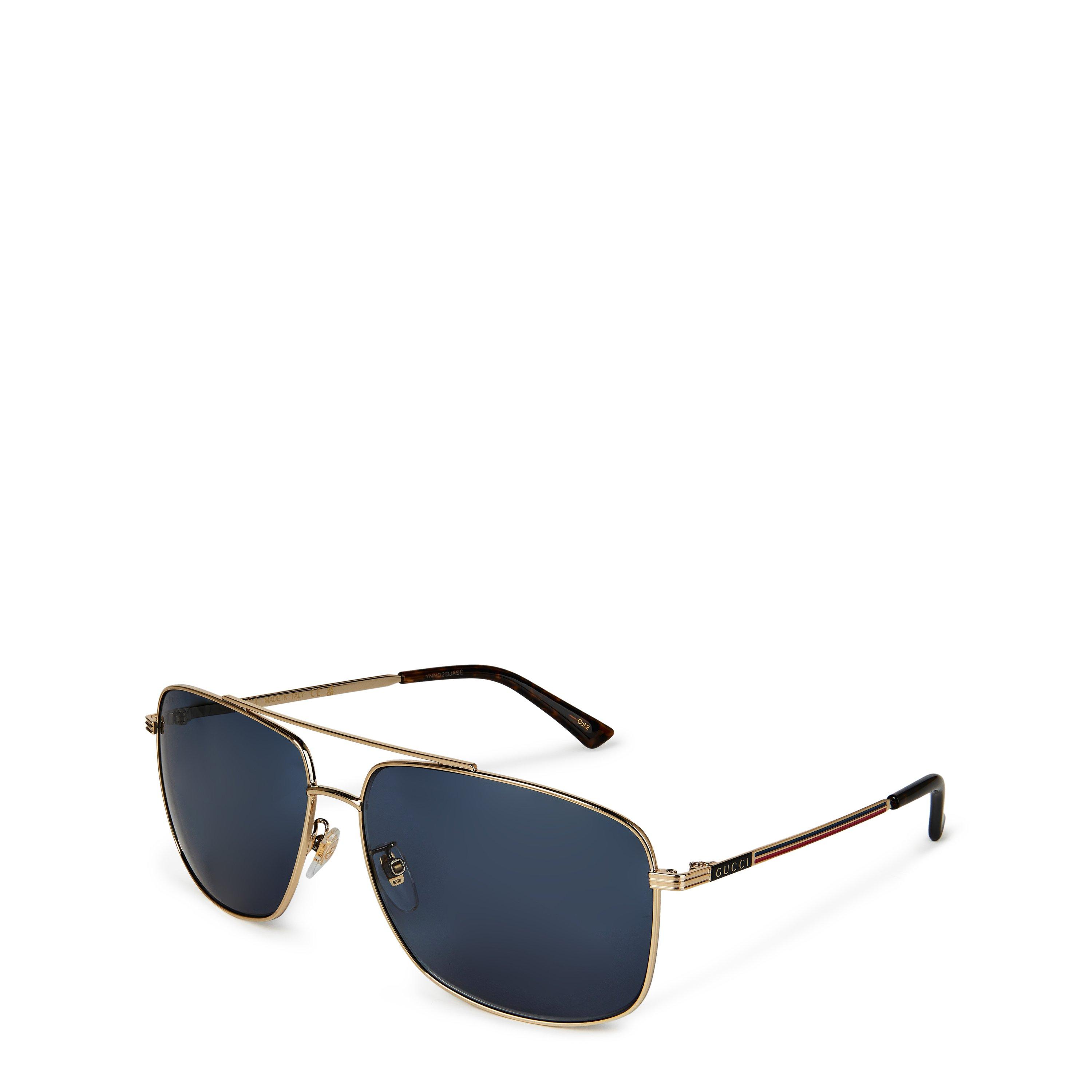 Gold/Blue - Gucci - Aviator Sunglasses - 1