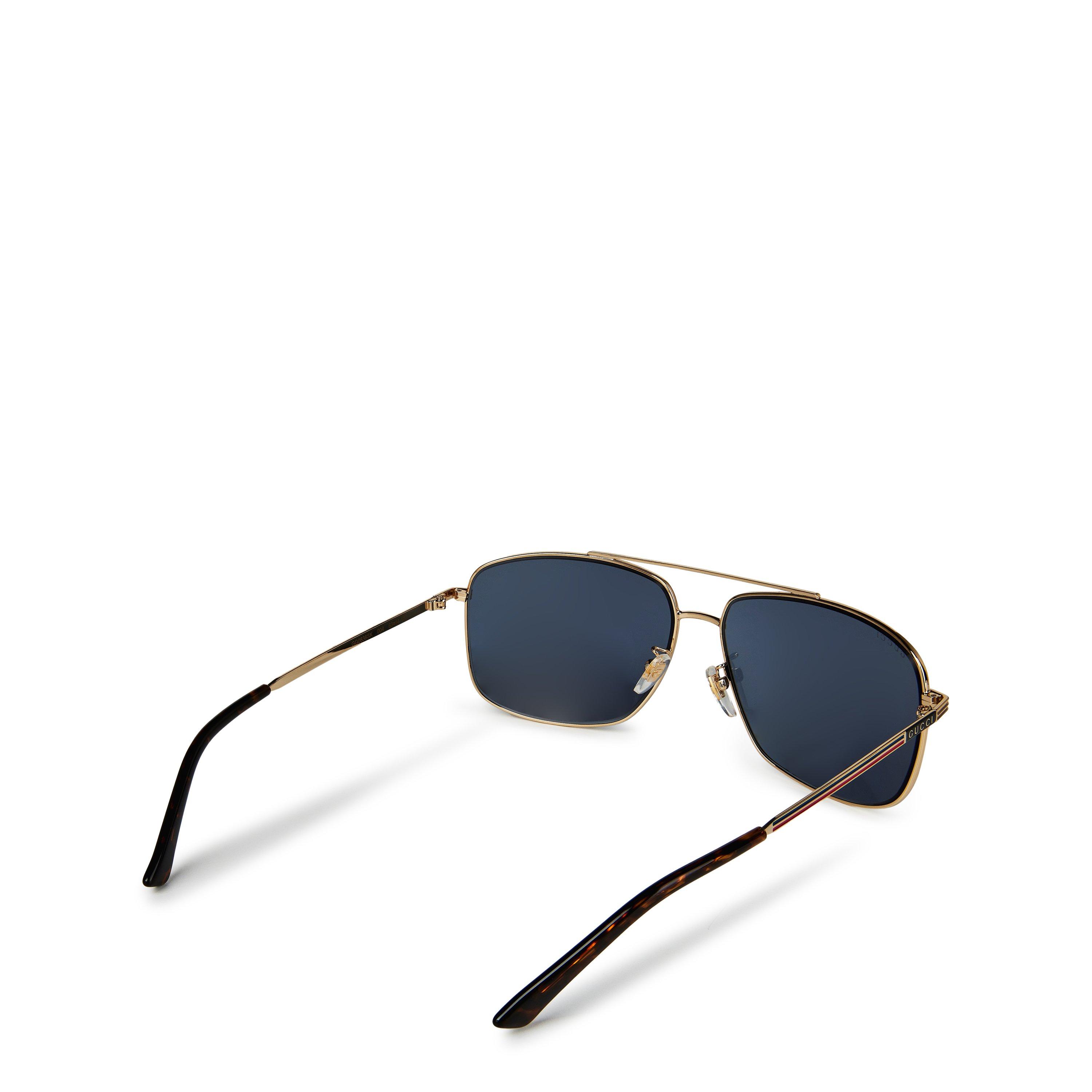 Gold/Blue - Gucci - Aviator Sunglasses - 3