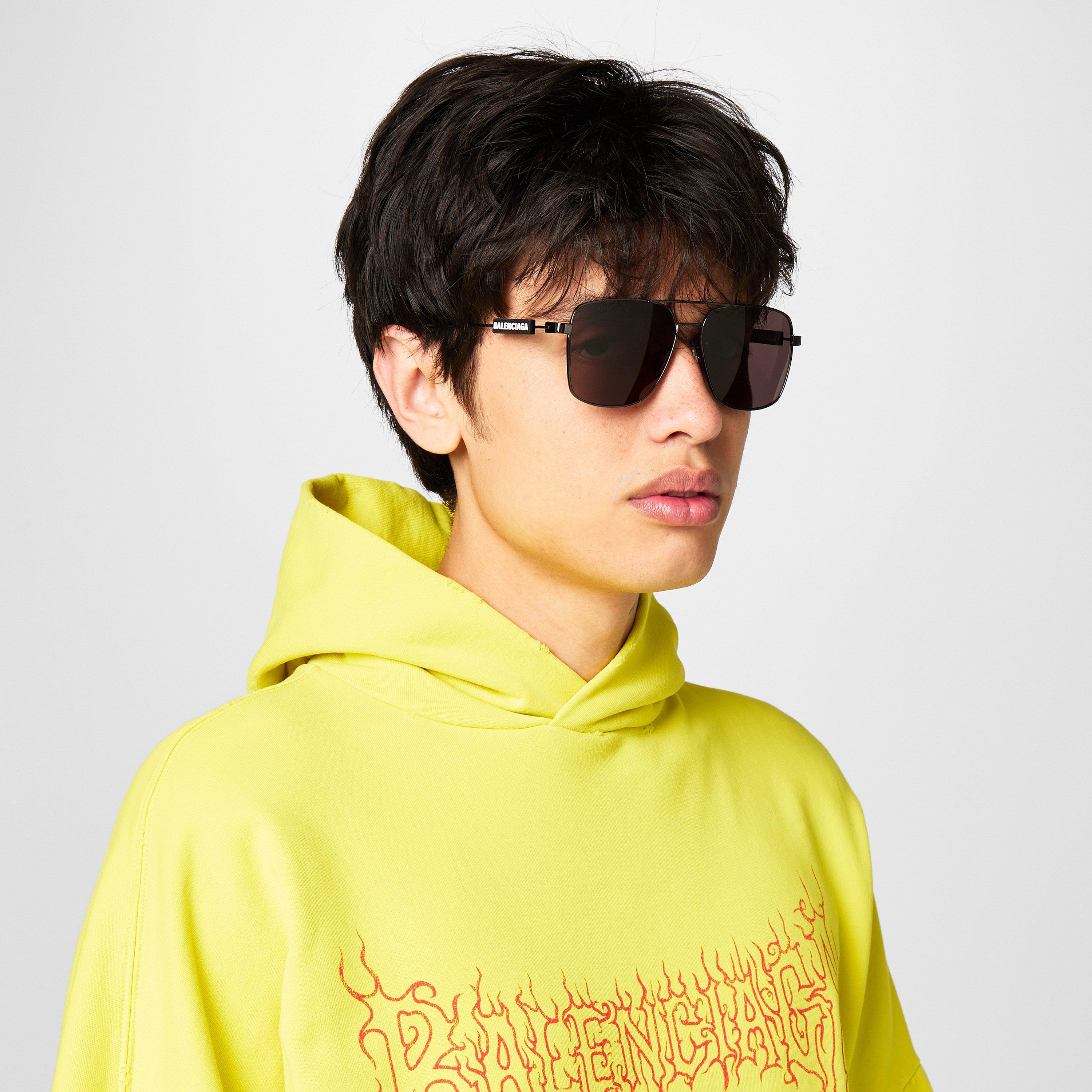 Black/Silver - Balenciaga - Aviator Sunglasses - 2