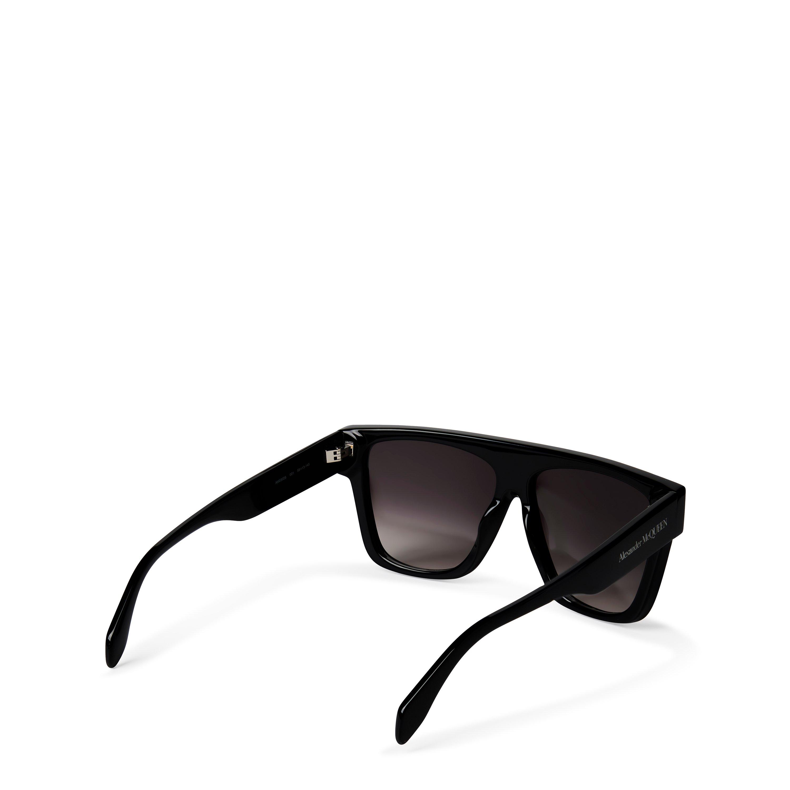 Black/Grey - Alexander McQueen - Flat Top Sunglasses - 3