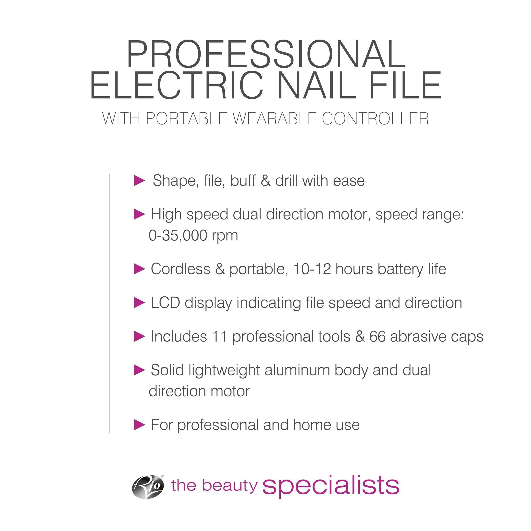 White - Rio - Rio Professional Electric Nail File with Portable - 6