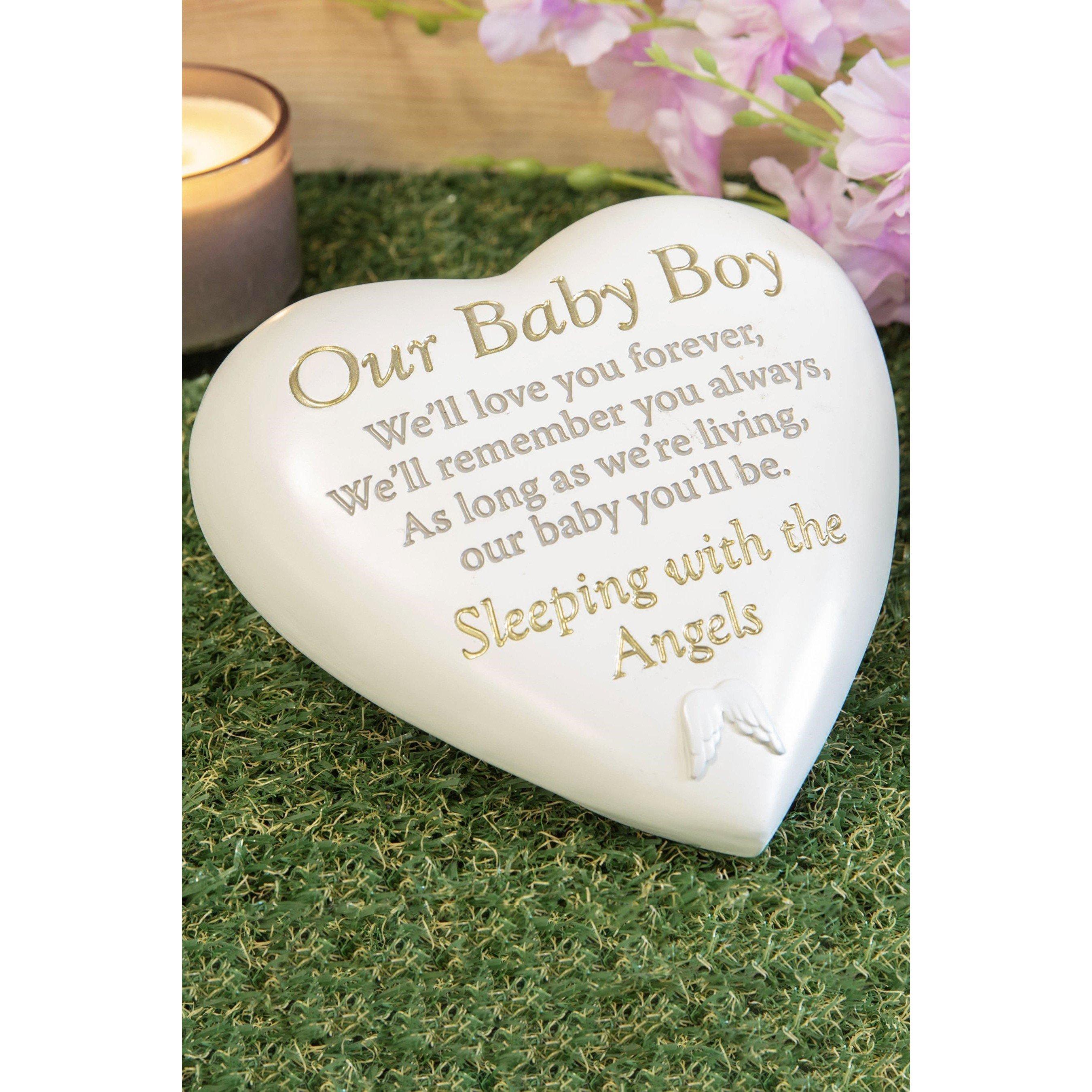 Off White - Celebrations - Thought Of You Graveside Plaque - Our Baby Boy