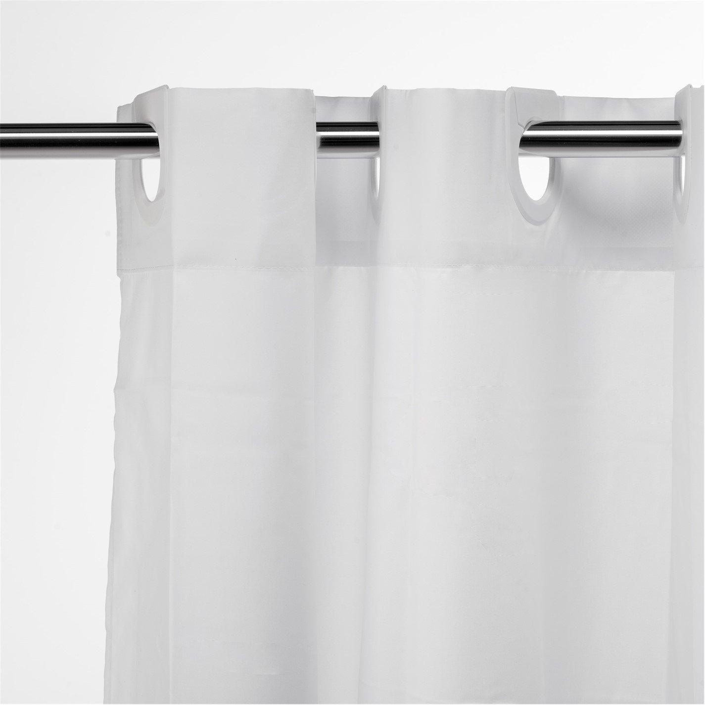 White - Croydex - Croydex White Textile Hook N Hang Shower Curtain - 2