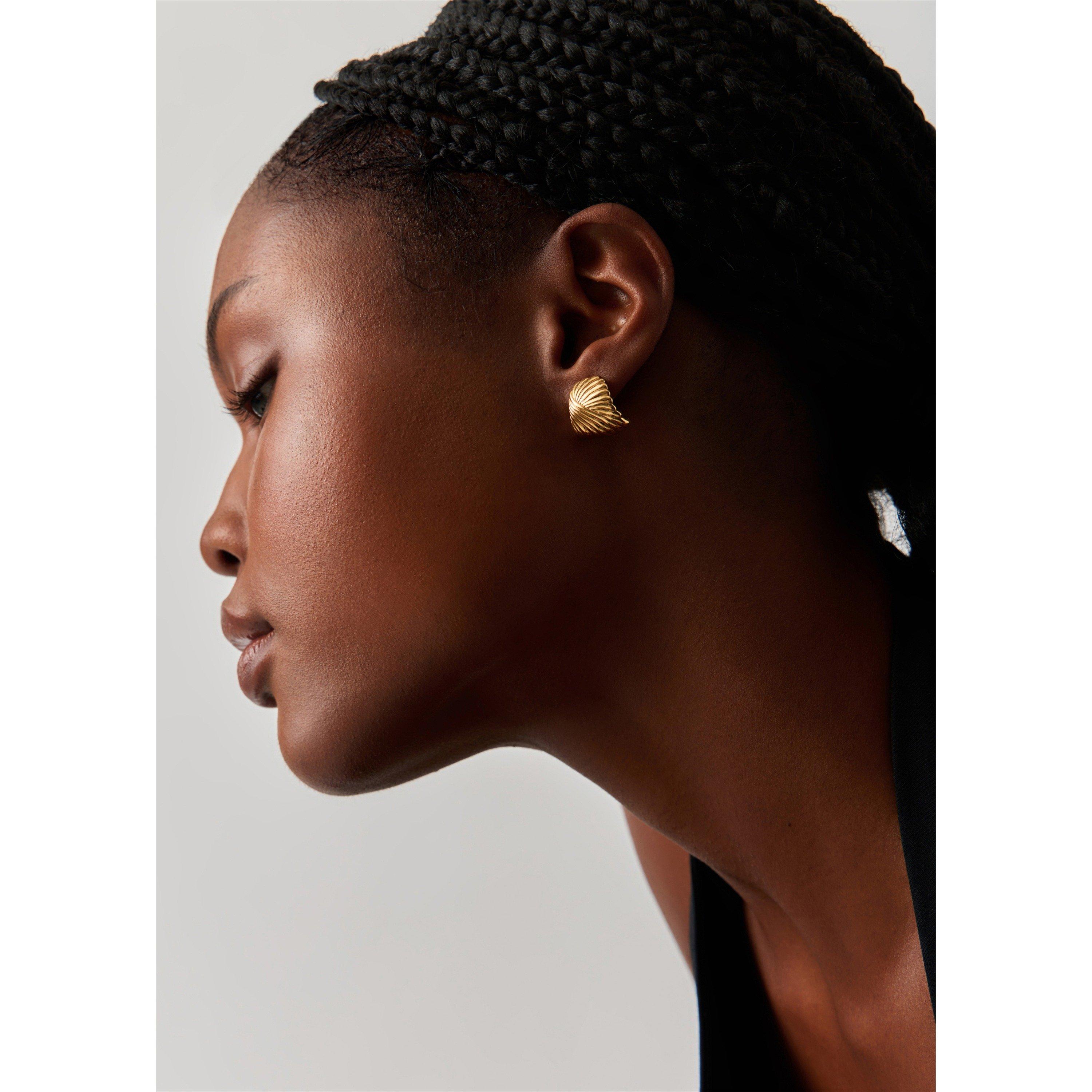 GOLD - Missoma - Women's Ripple Gold Stud Earrings - 3