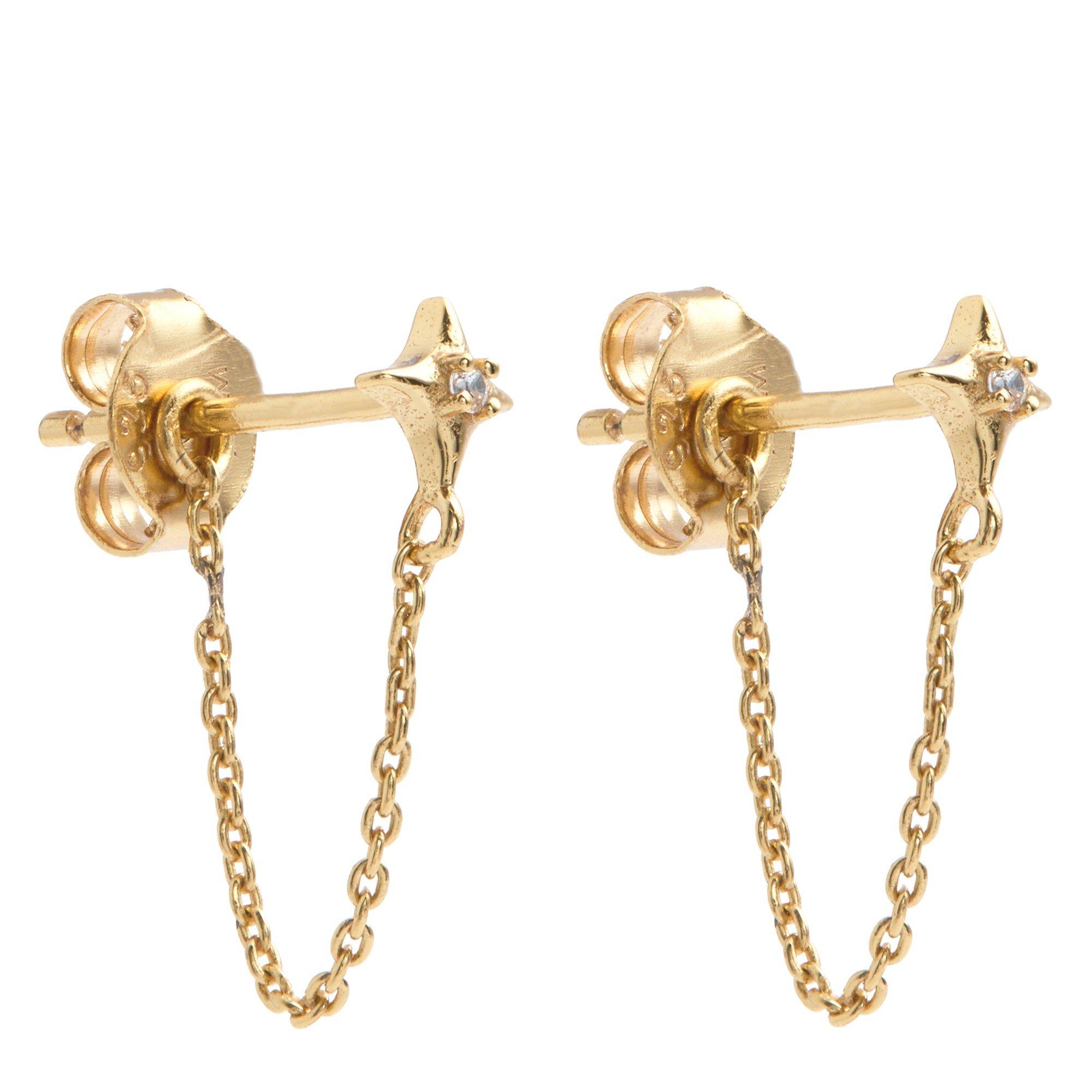 GOLD - Astrid and Miyu - Cosmic Star chain Stud Earring
