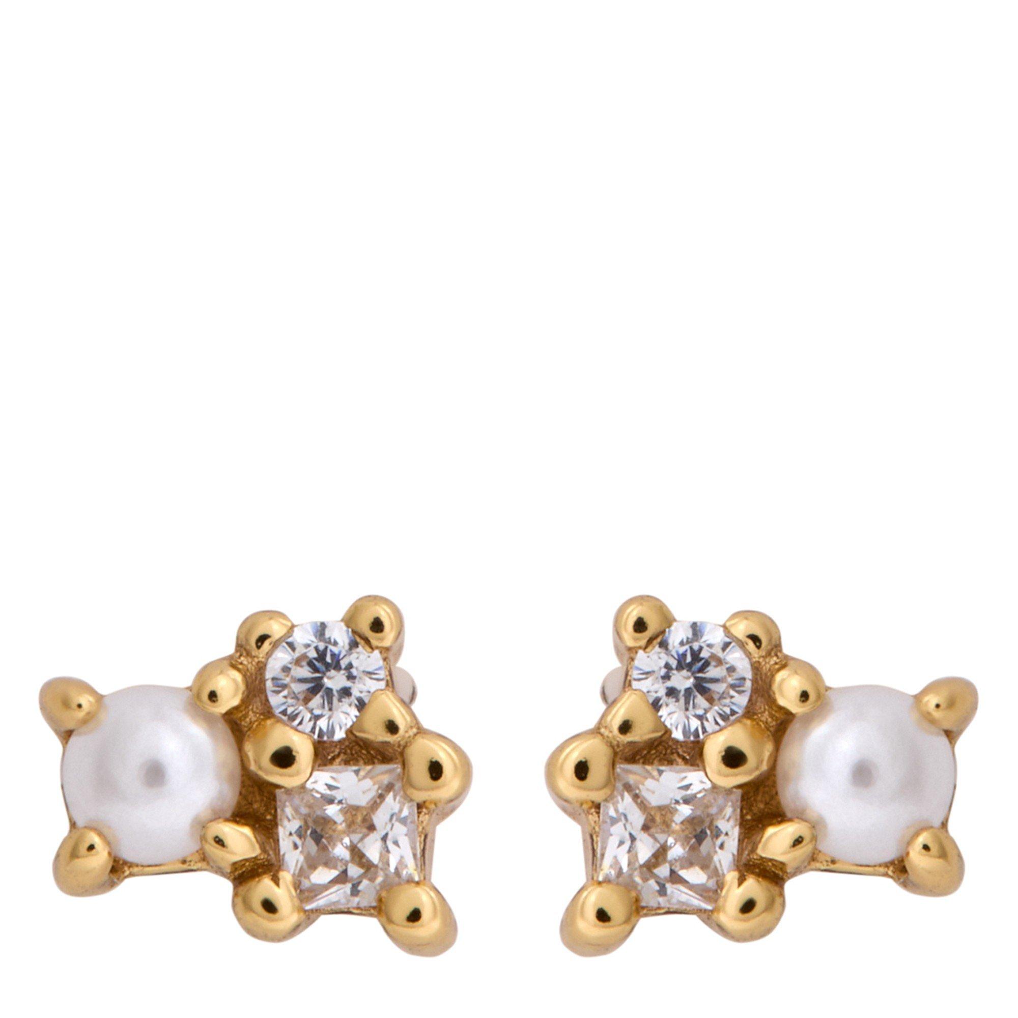GOLD - Astrid and Miyu - Pearl and Crystal Studs