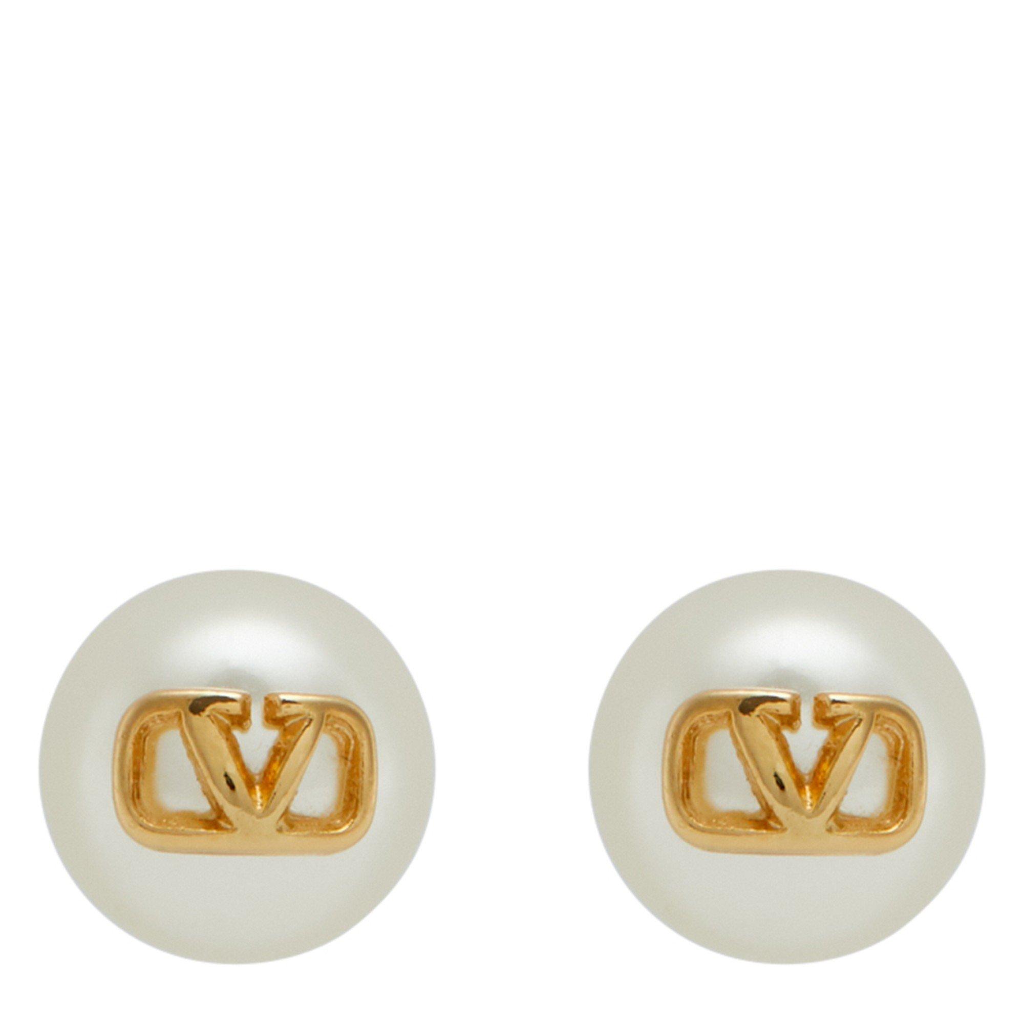 GOLD AND OTHER - Valentino - EARRINGS (PERLA 10mm) VLOGO SI